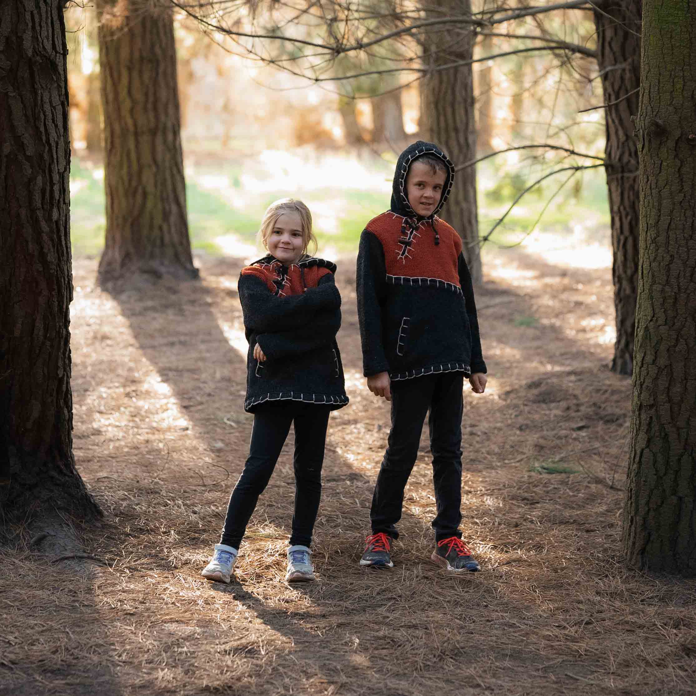 Kids Woodville Stitch NZ Wool Jersey - Orange - Image 4