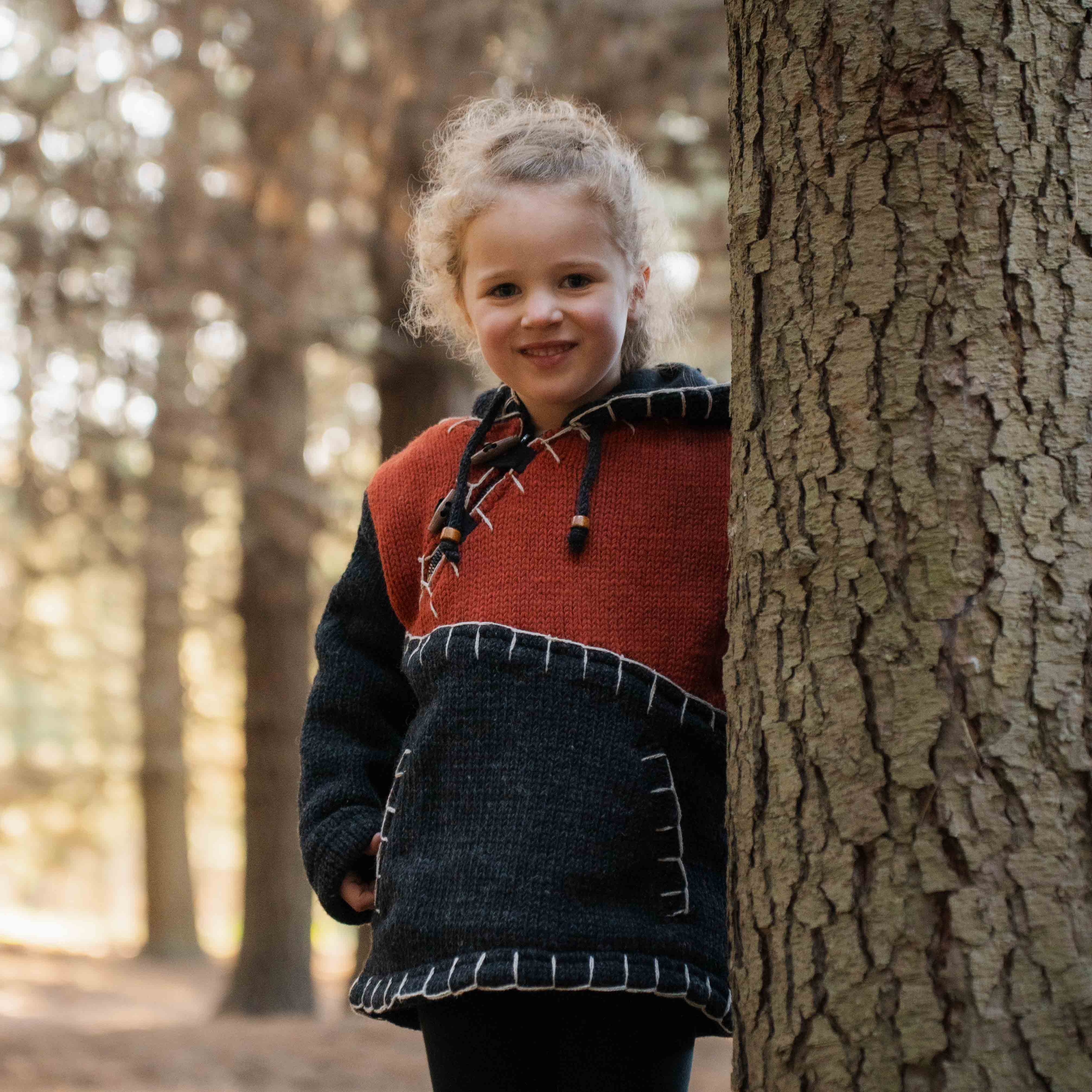 Kids Woodville Stitch NZ Wool Jersey - Orange - Image 6