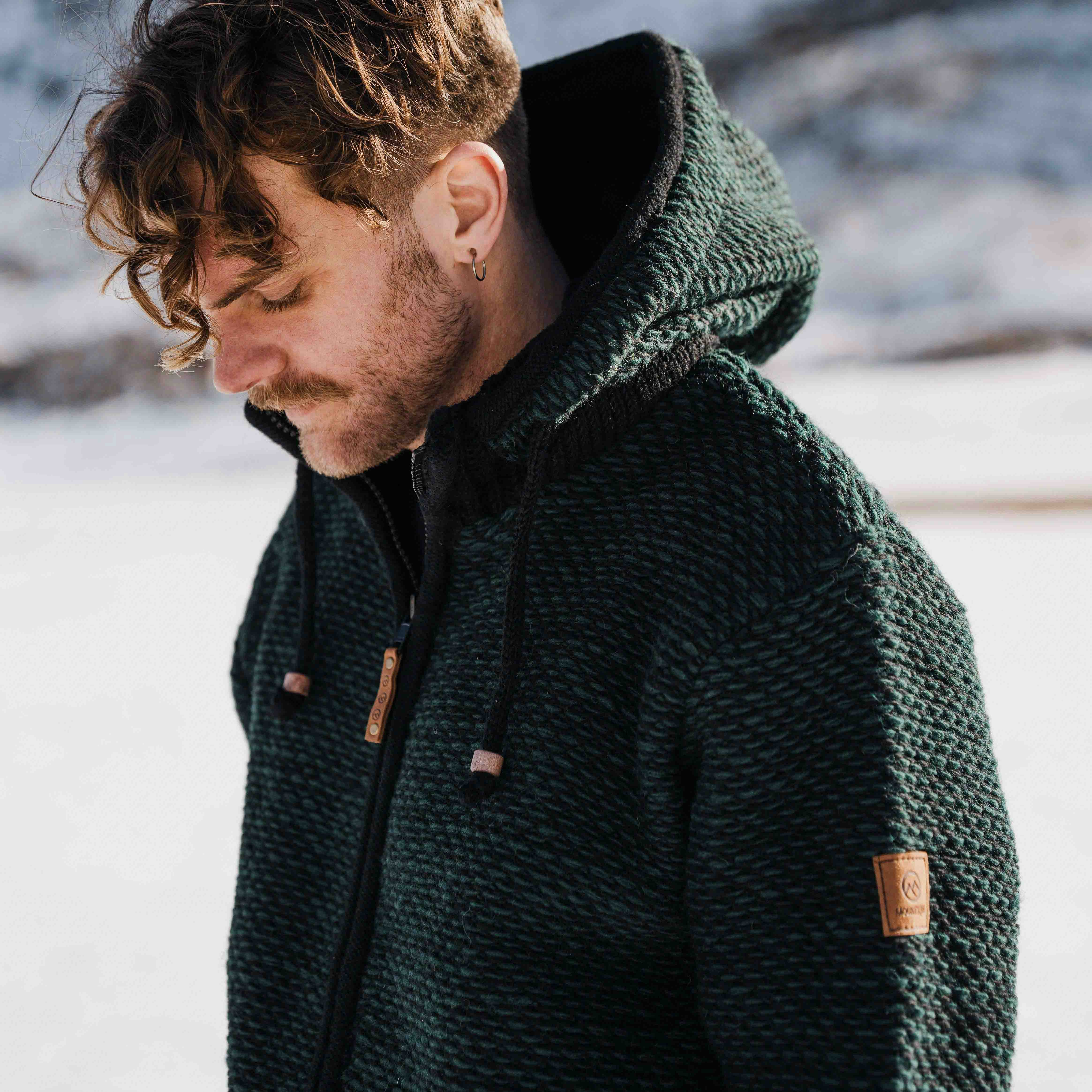 Mens Punakaiki NZ Wool Jacket - Forest - Image 6