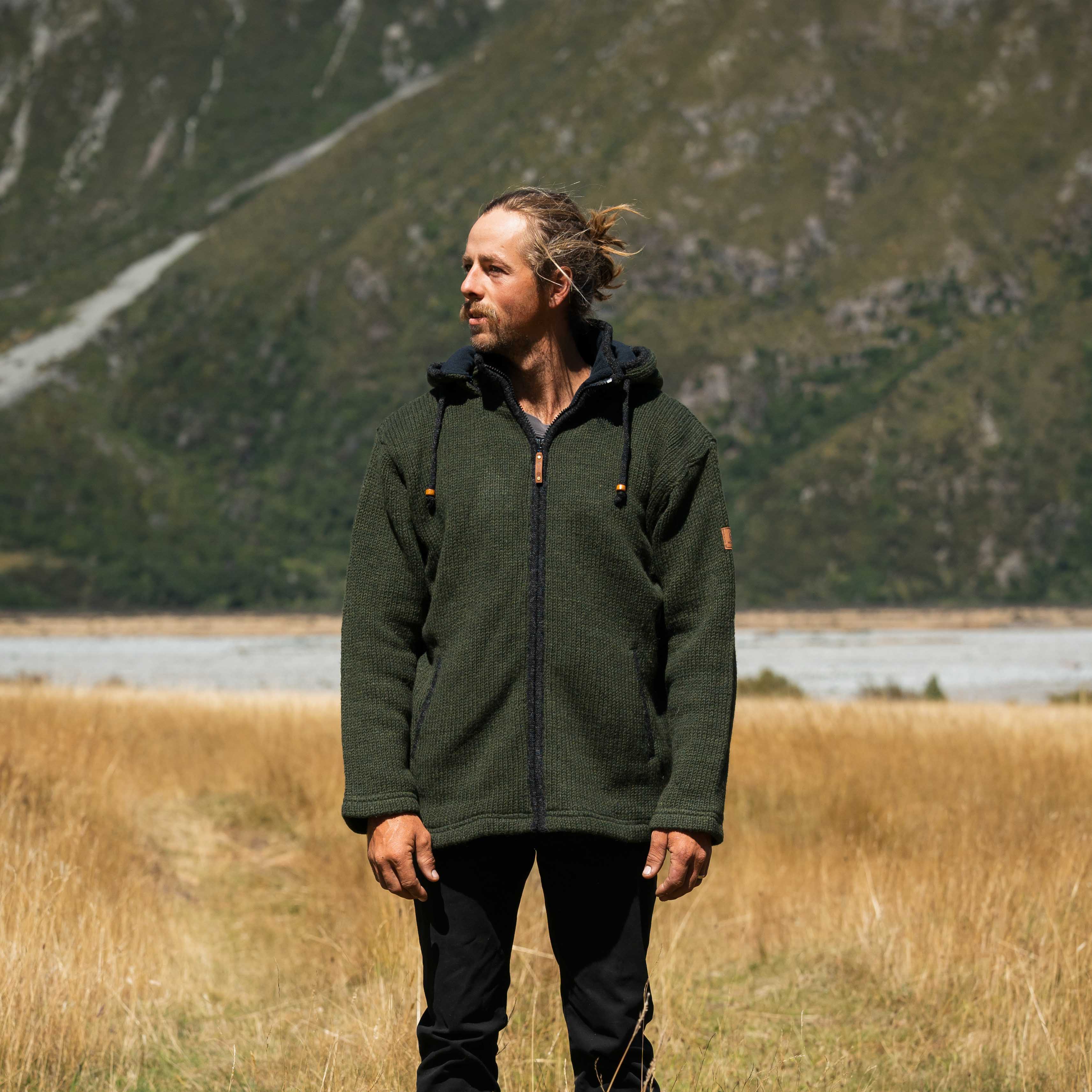 Men's Riverstone NZ Wool Jacket - Forest Green - Image 3