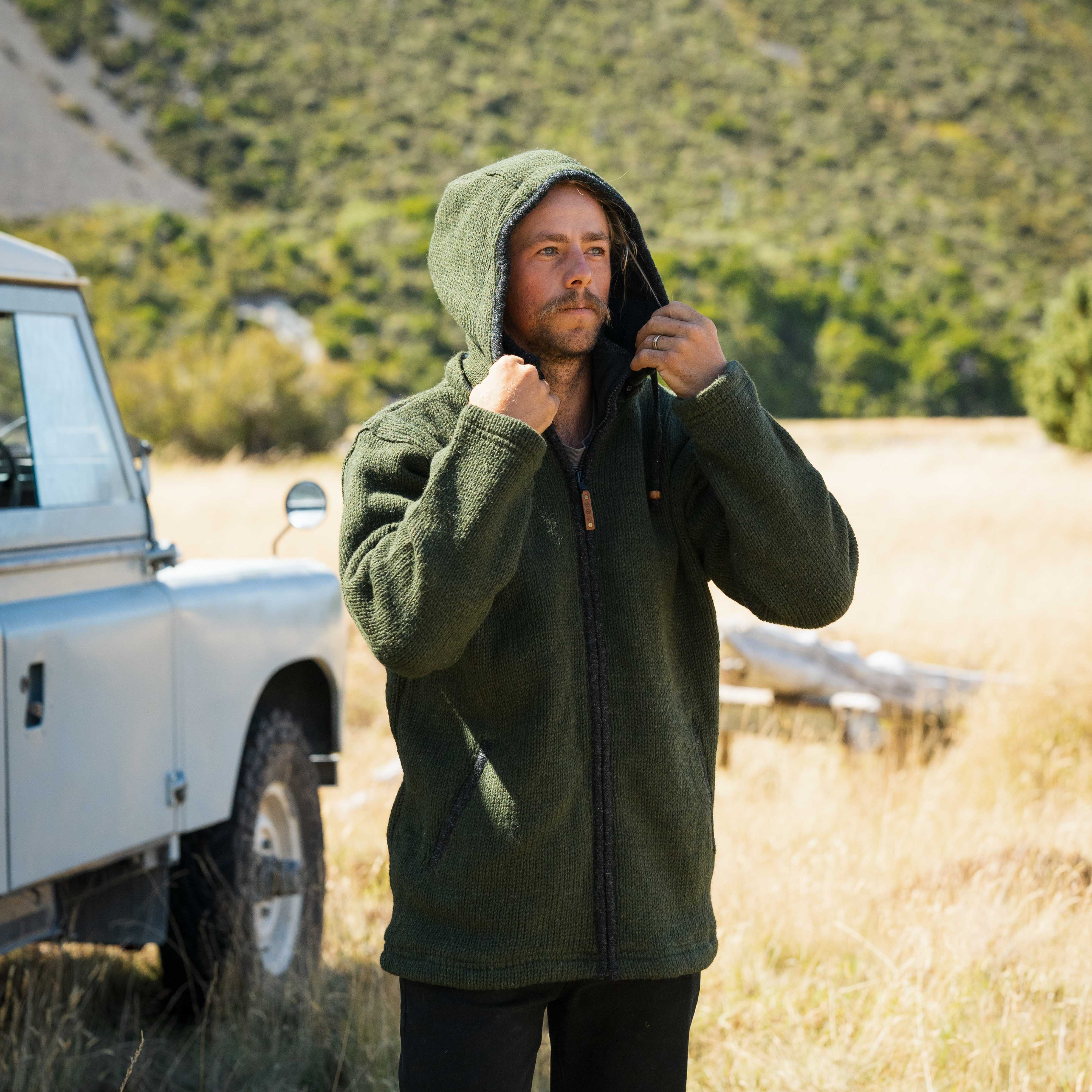 Men's Riverstone NZ Wool Jacket - Forest Green - Image 5