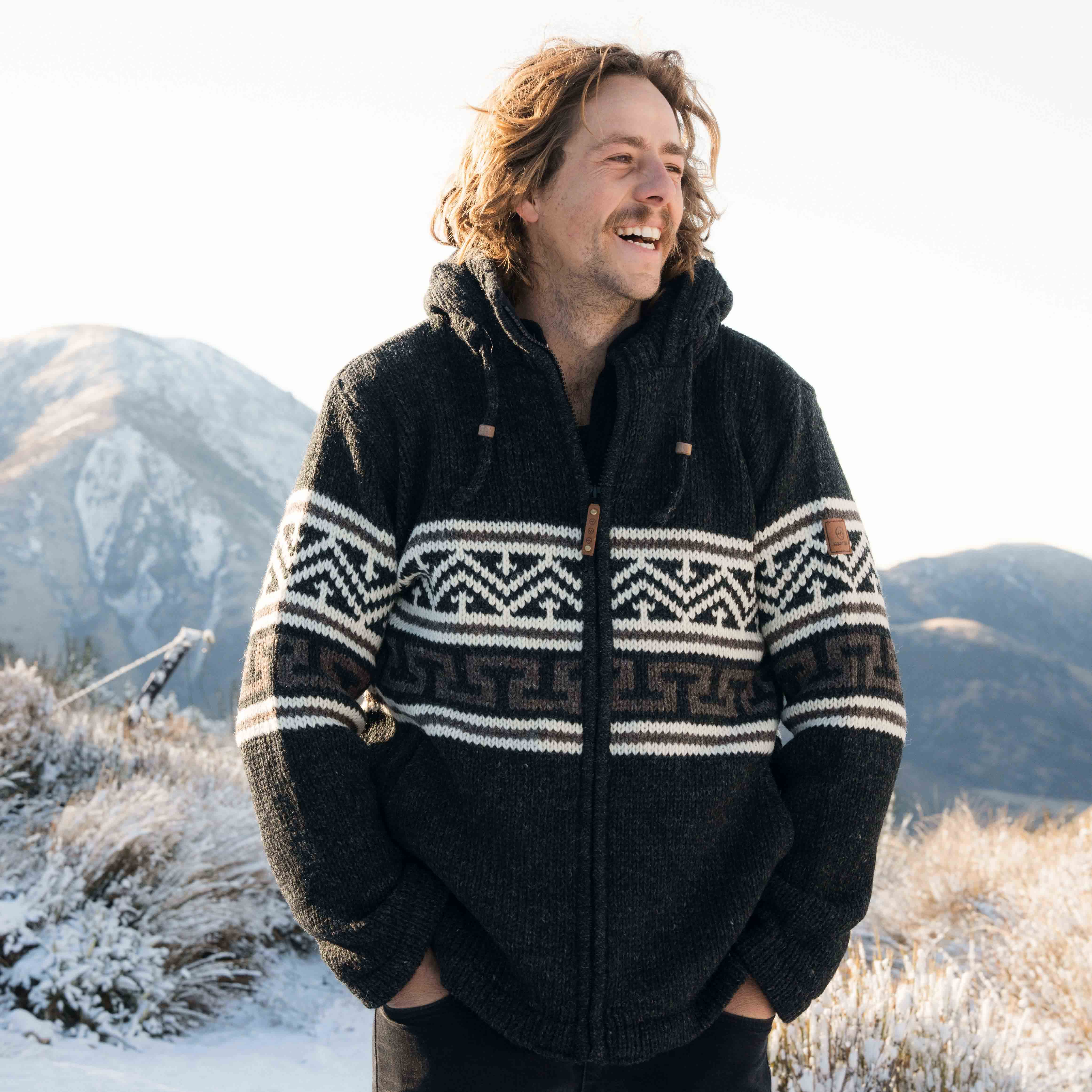 Men's Te Anau NZ Wool Jacket - Charcoal - Image 4