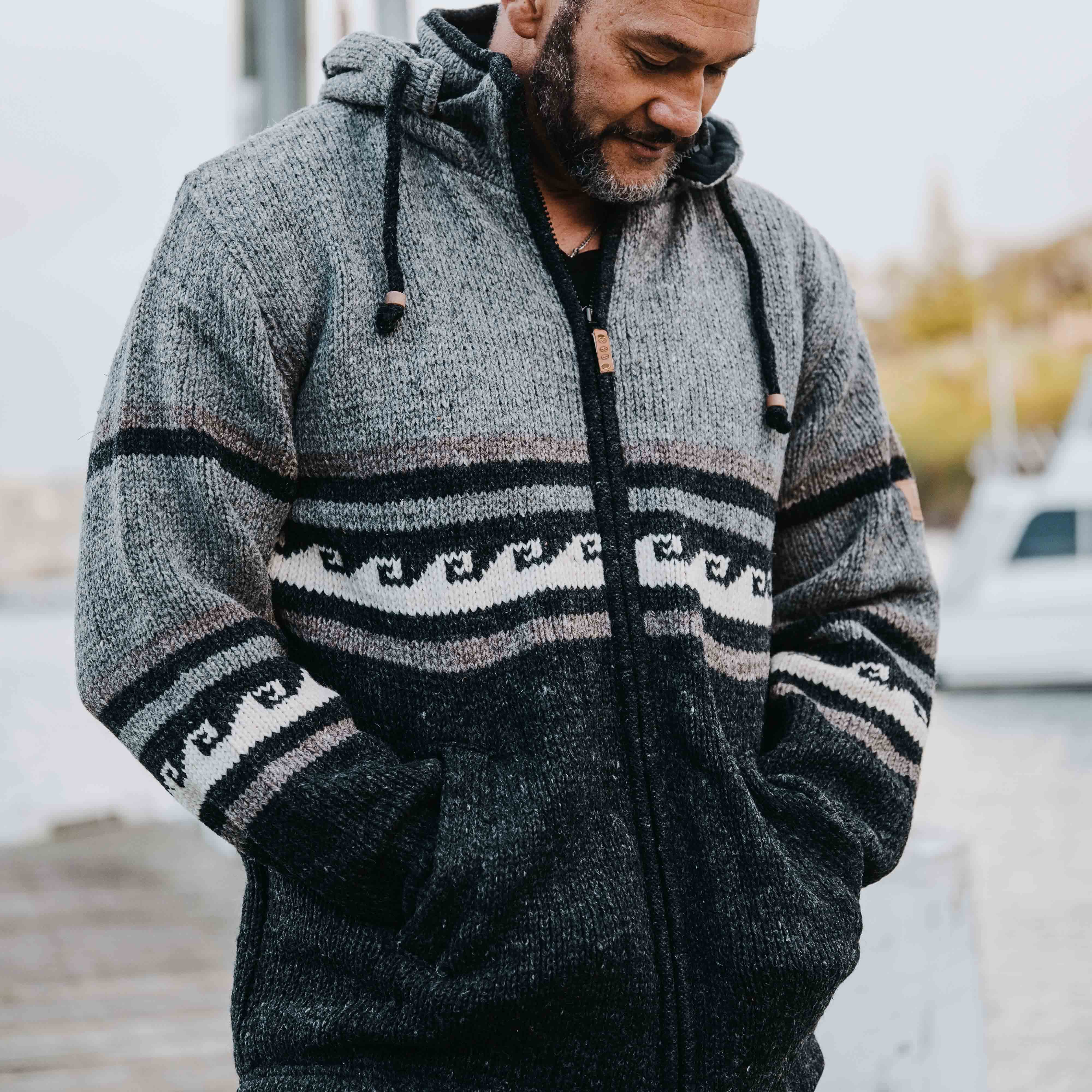 Men's Whale Bay NZ Wool Jacket - Charcoal - Image 3
