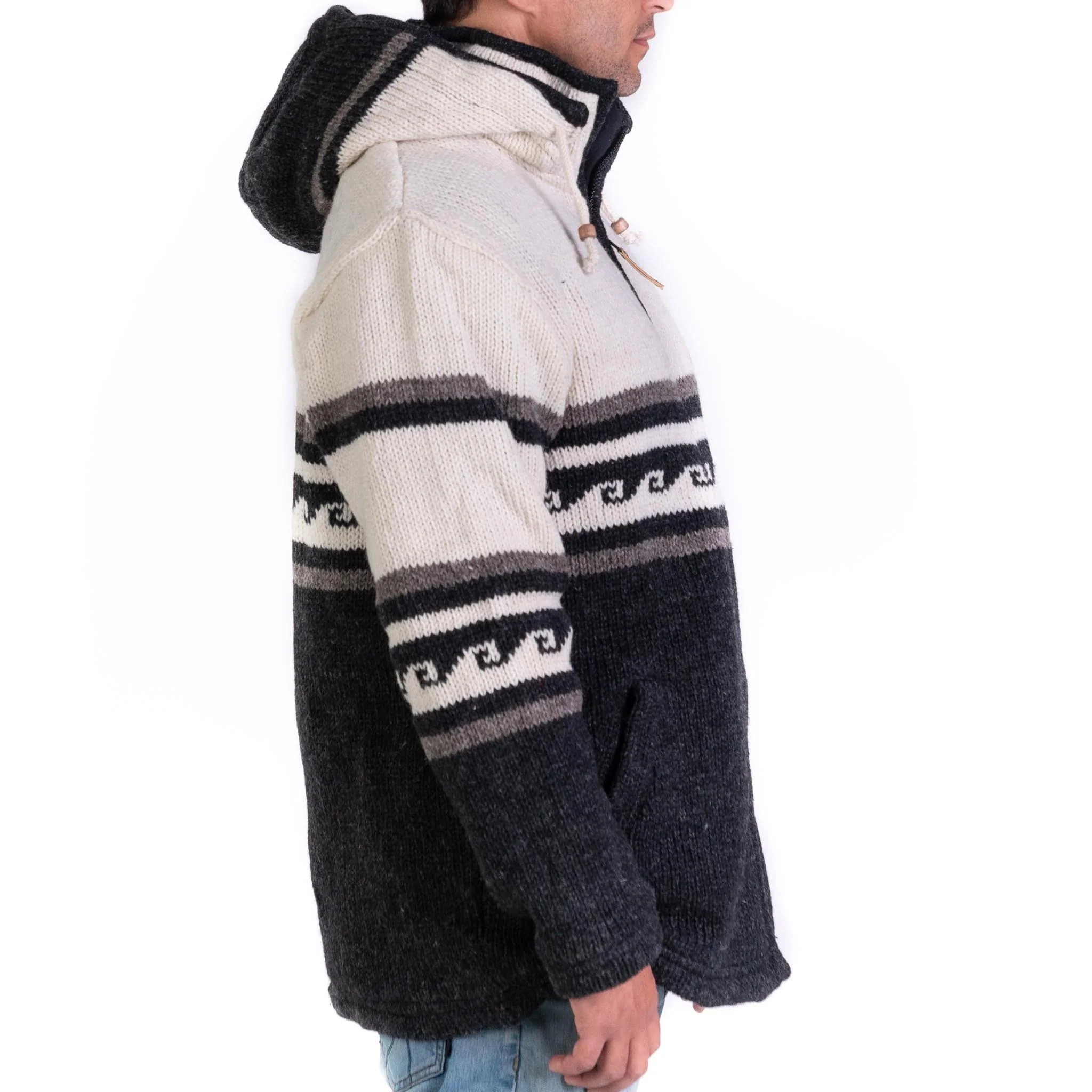 Men's Whale Bay NZ Wool Jacket - Cream Mix - Image 6