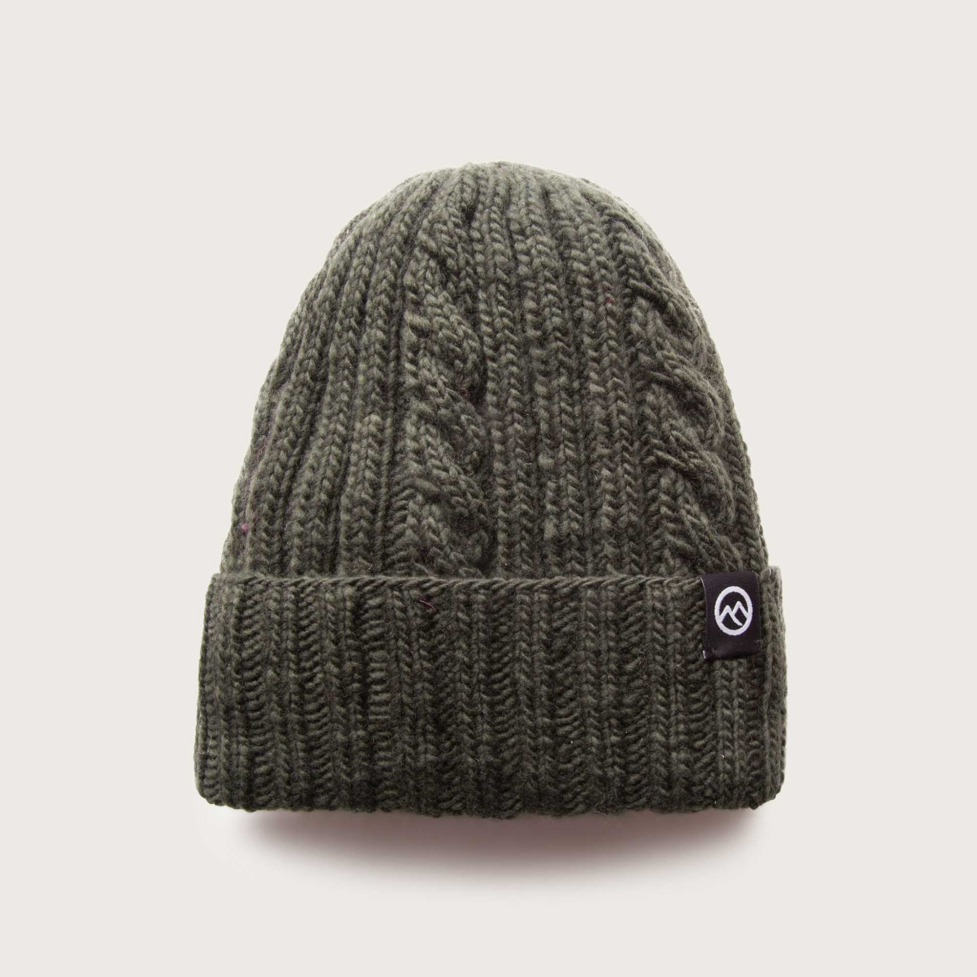 Merino Wool Cable Beanie - Forest - Image 5