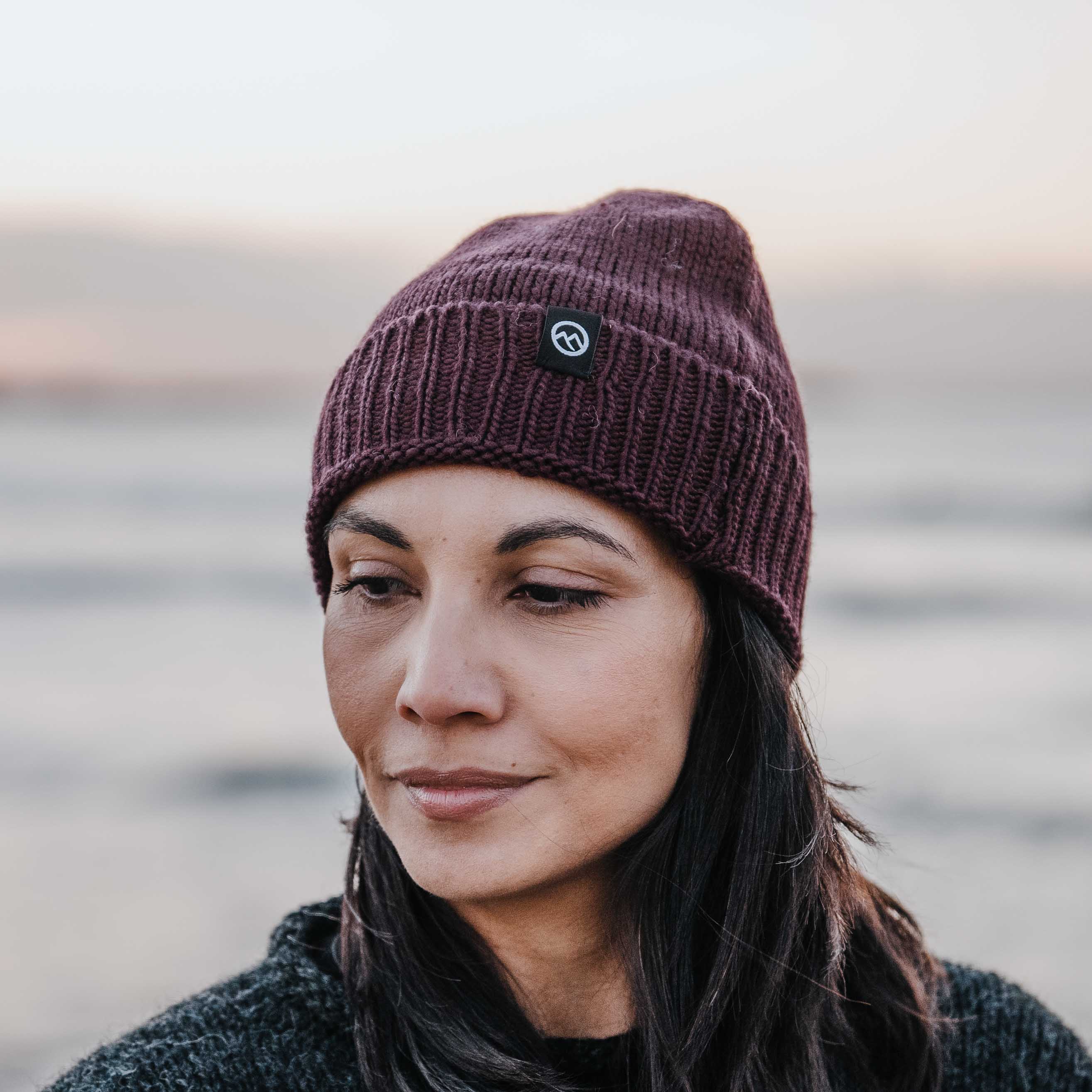 Merino Wool Fisherman Beanie - Grape - Image 5