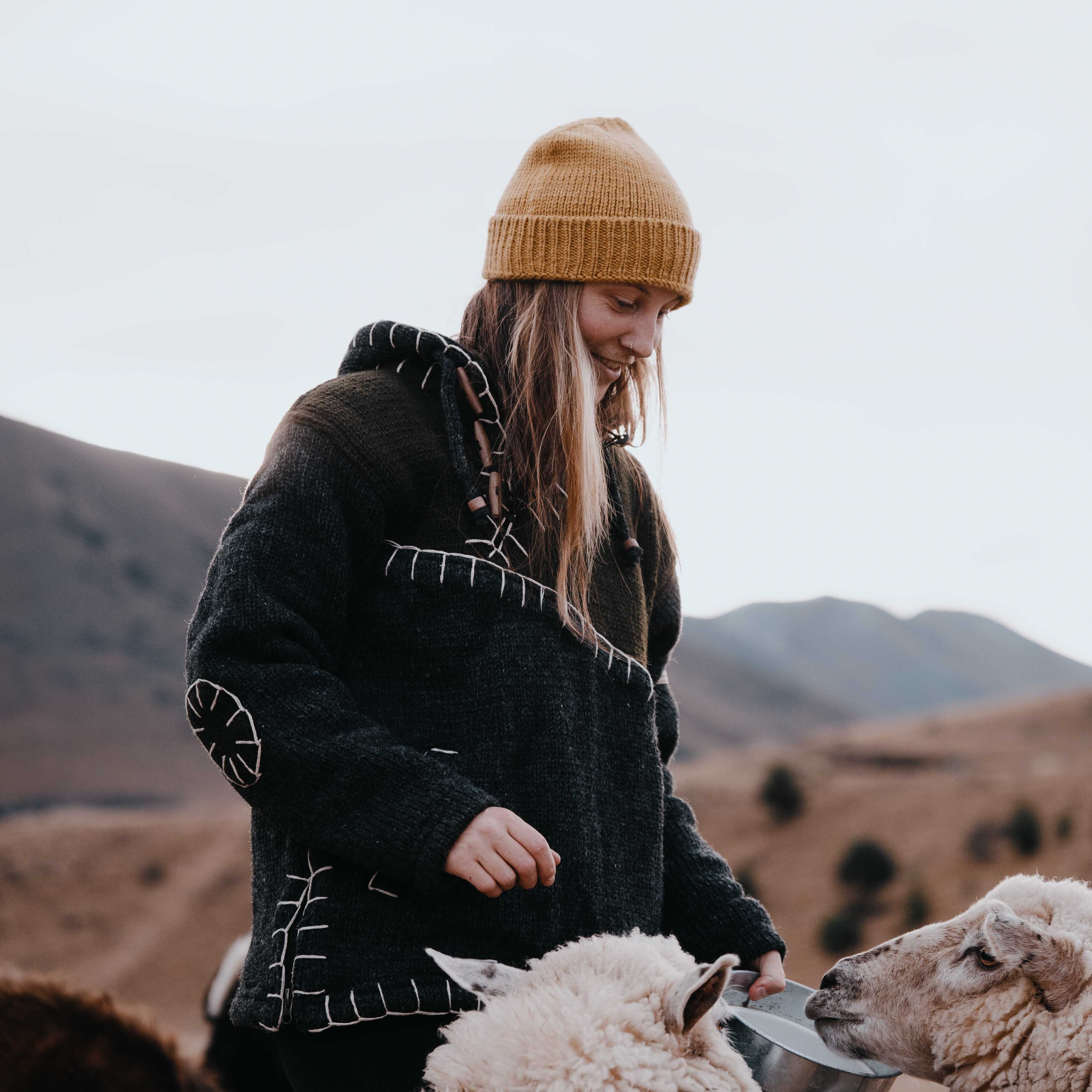 Merino Wool Fisherman Beanie - Mustard - Image 5