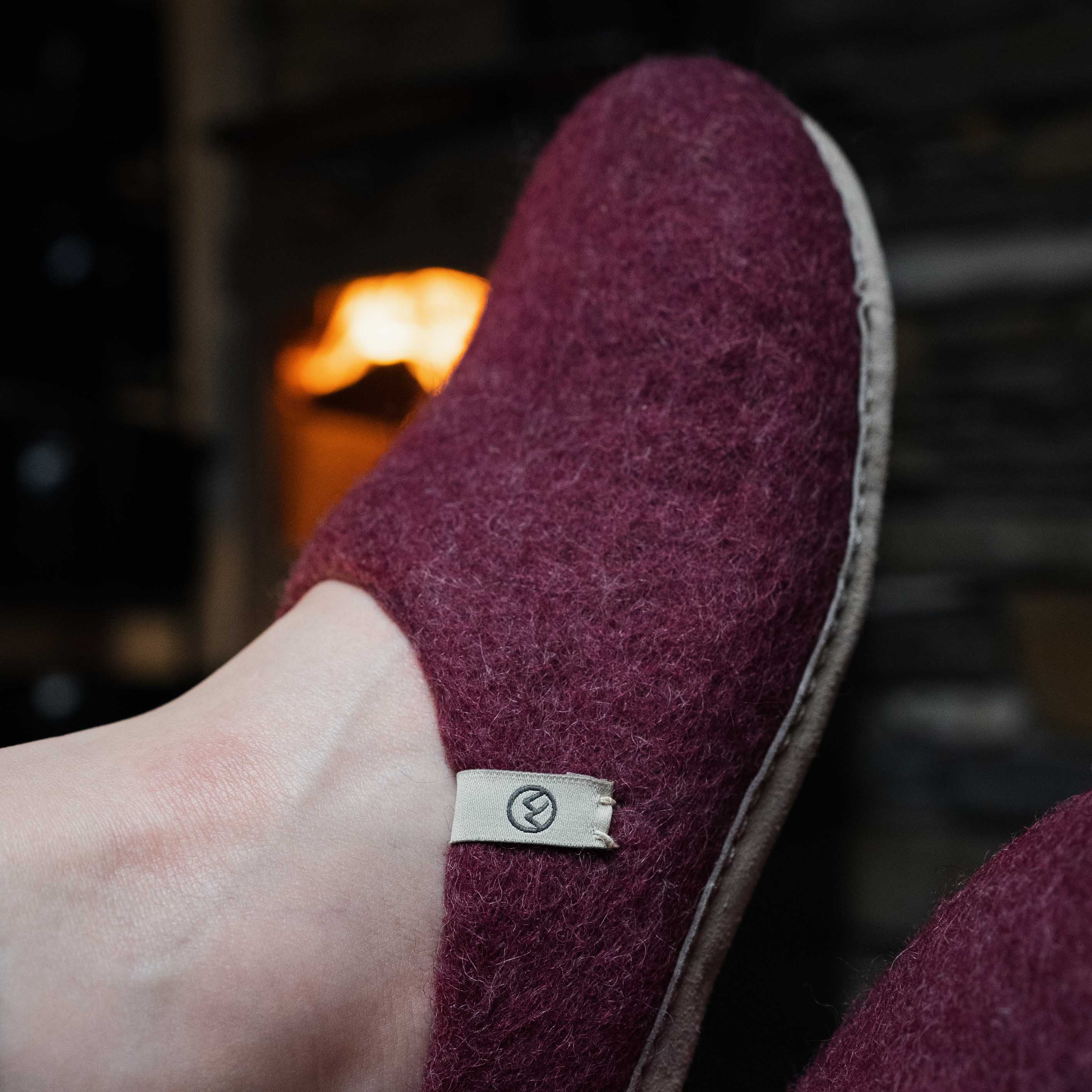 NZ Wool Slippers - Cranberry - Image 3