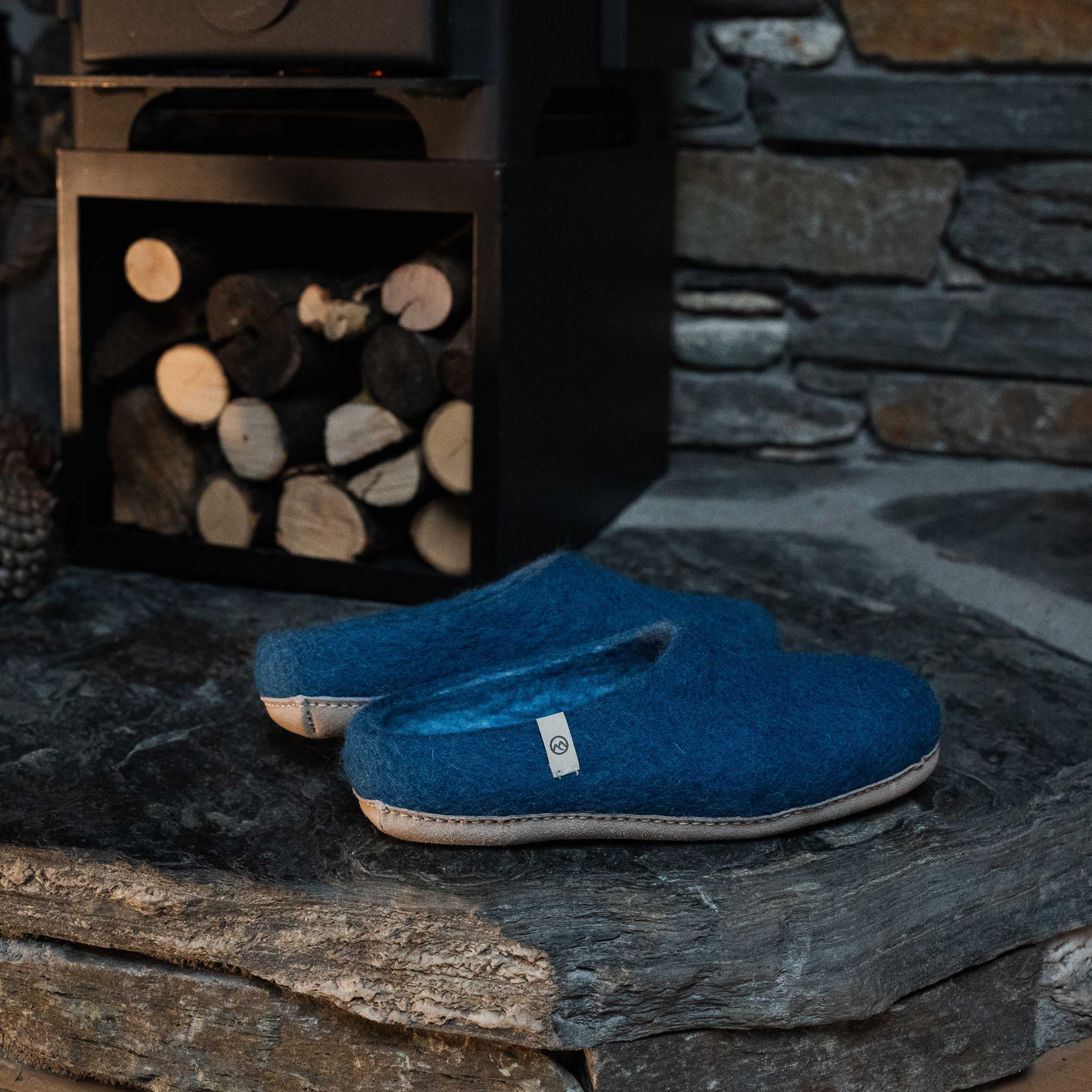 NZ Wool Slippers - Petrol - Image 3