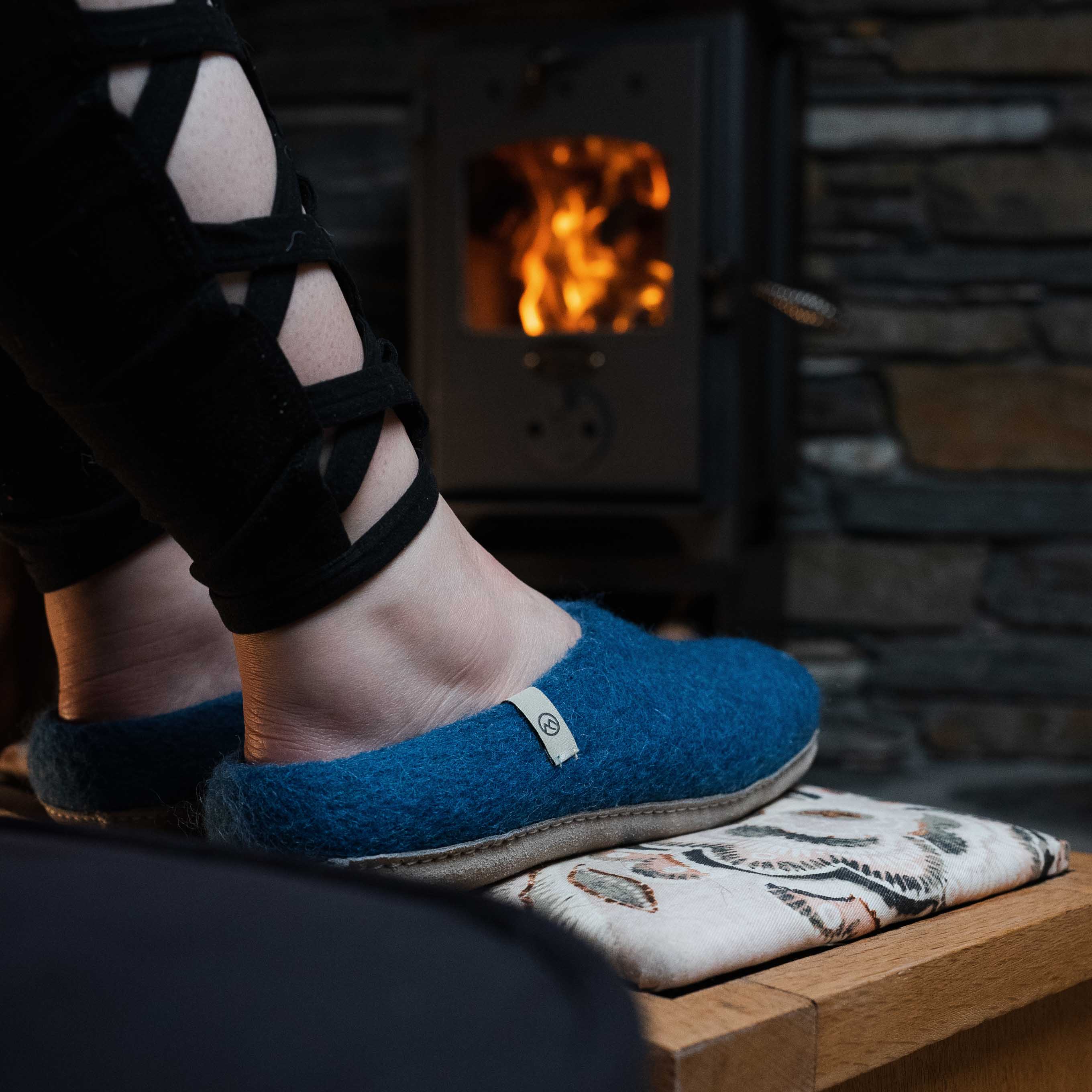 NZ Wool Slippers - Petrol - Image 4