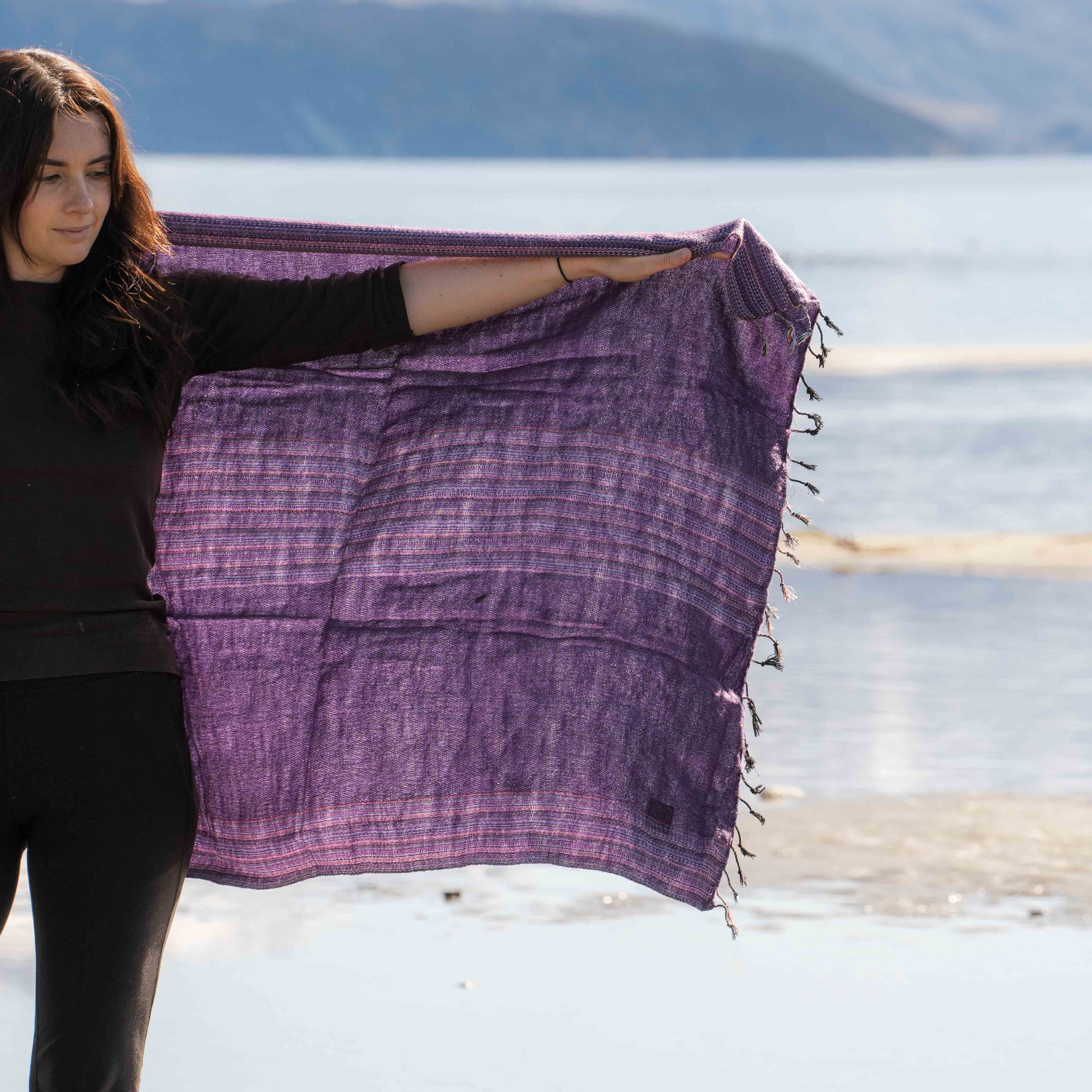 Sherpa Scarf/Shawl - Grape - Image 2