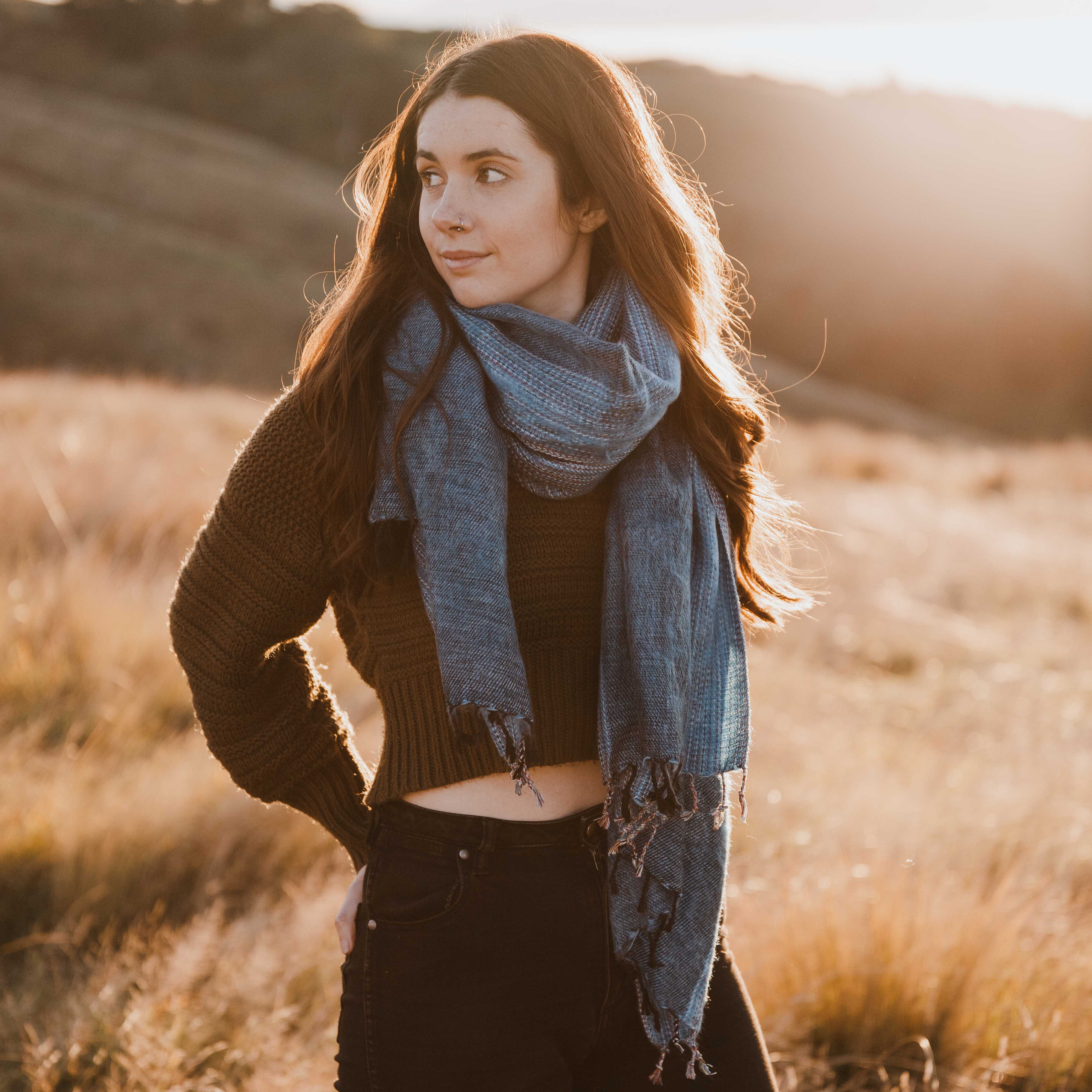 Sherpa Scarf/Shawl - Ocean - Image 3