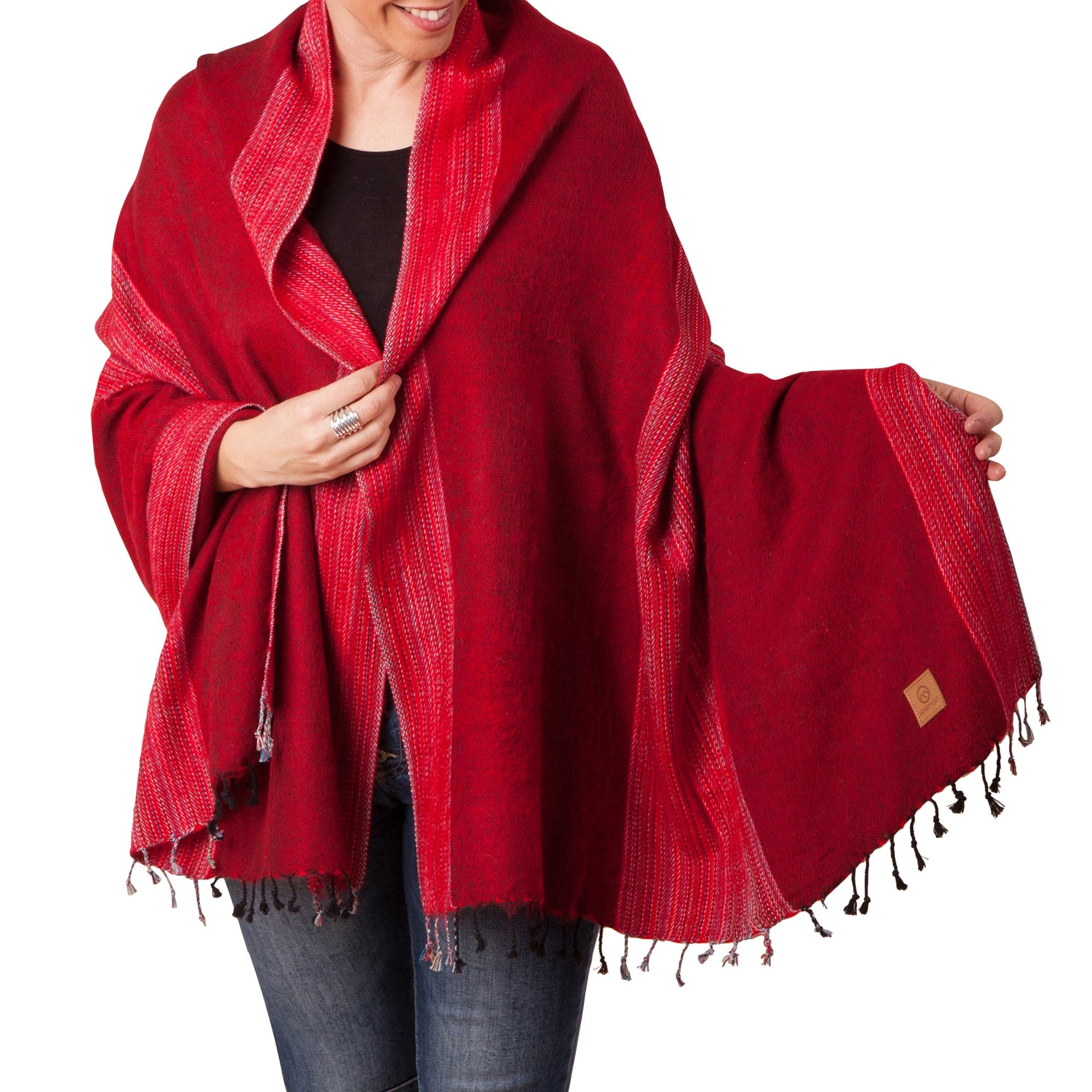 Sherpa Scarf/Shawl - Red - Image 4