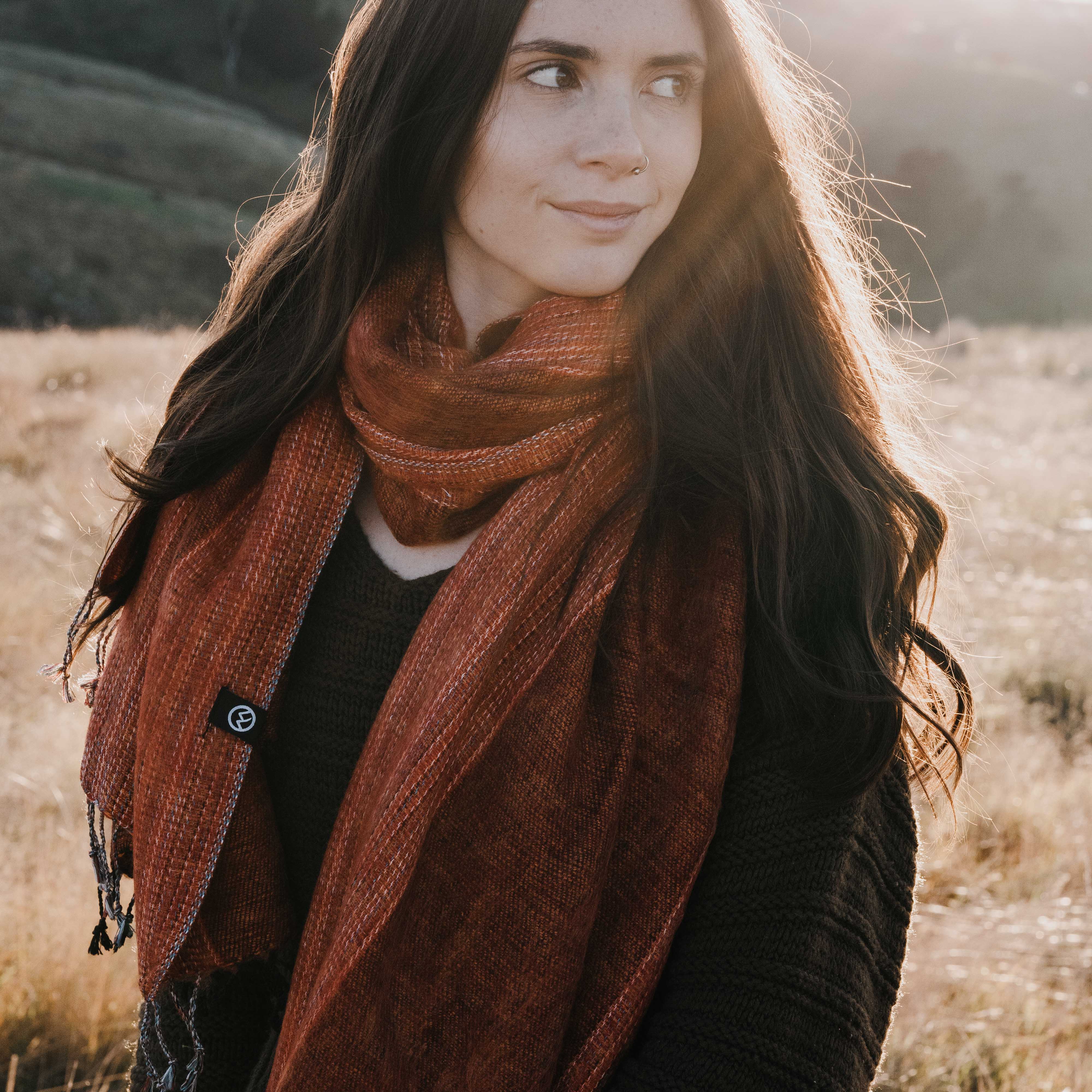 Sherpa Scarf/Shawl - Tangelo - Image 3