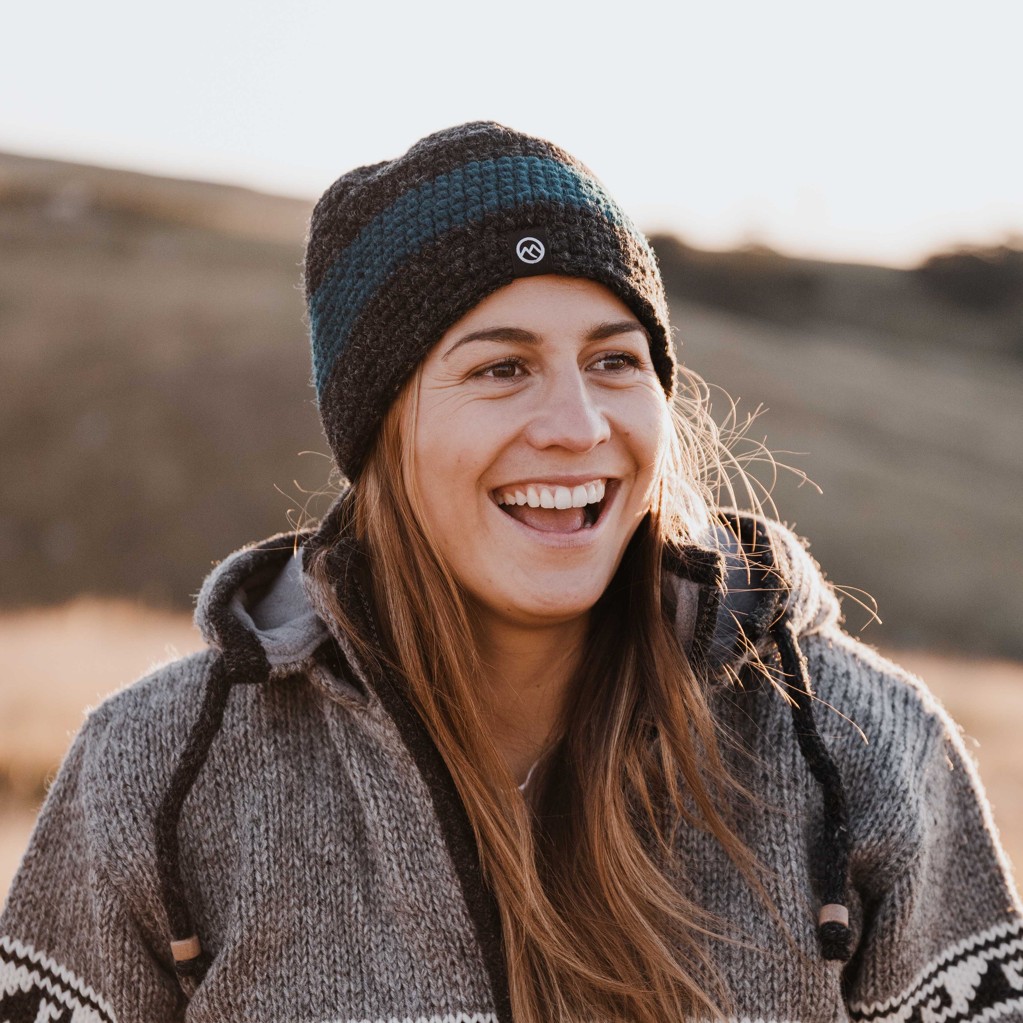 Tongariro Wool Beanie - Charcoal Petrol - Image 3