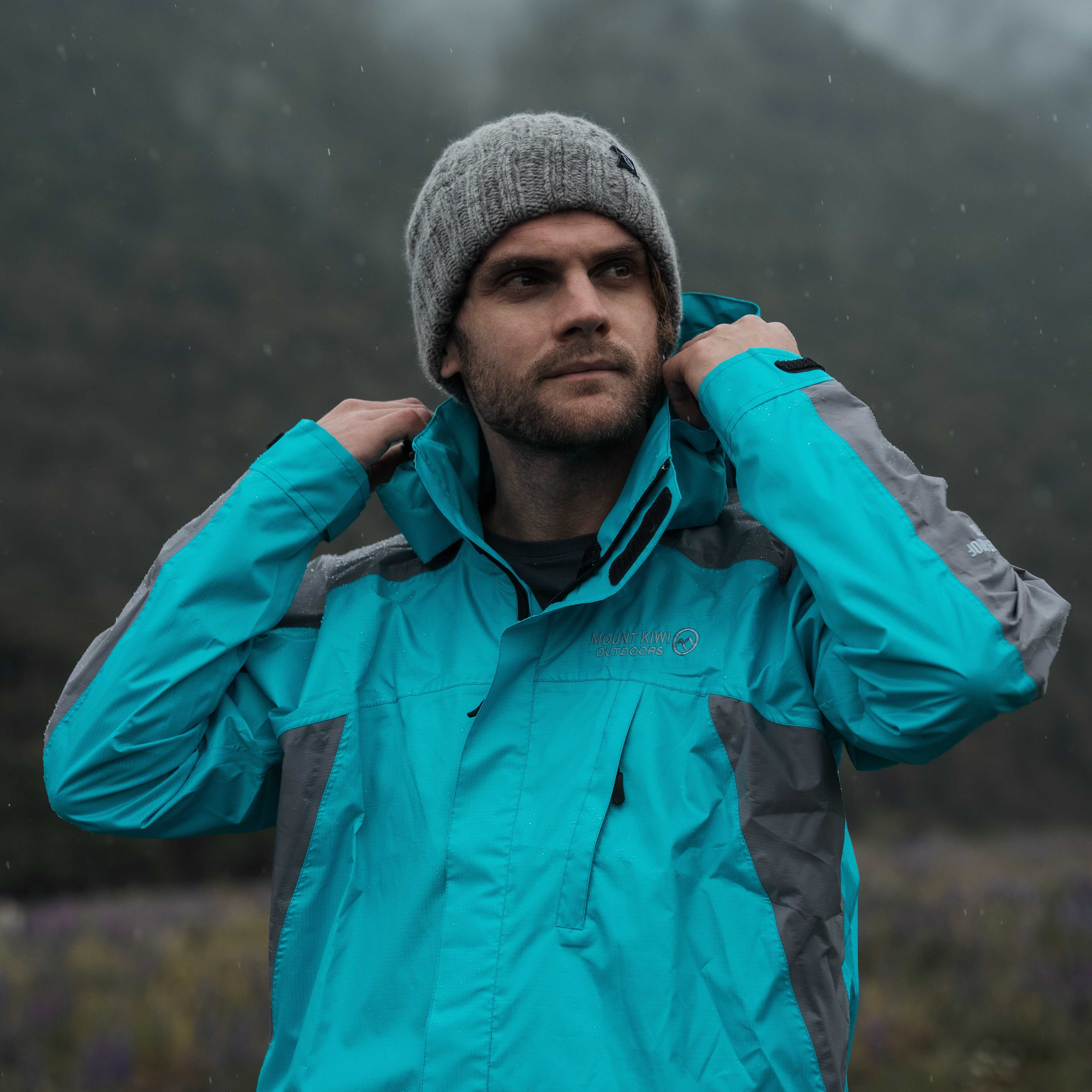 Ventura Waterproof Rain Jacket - Men Aqua - Image 3