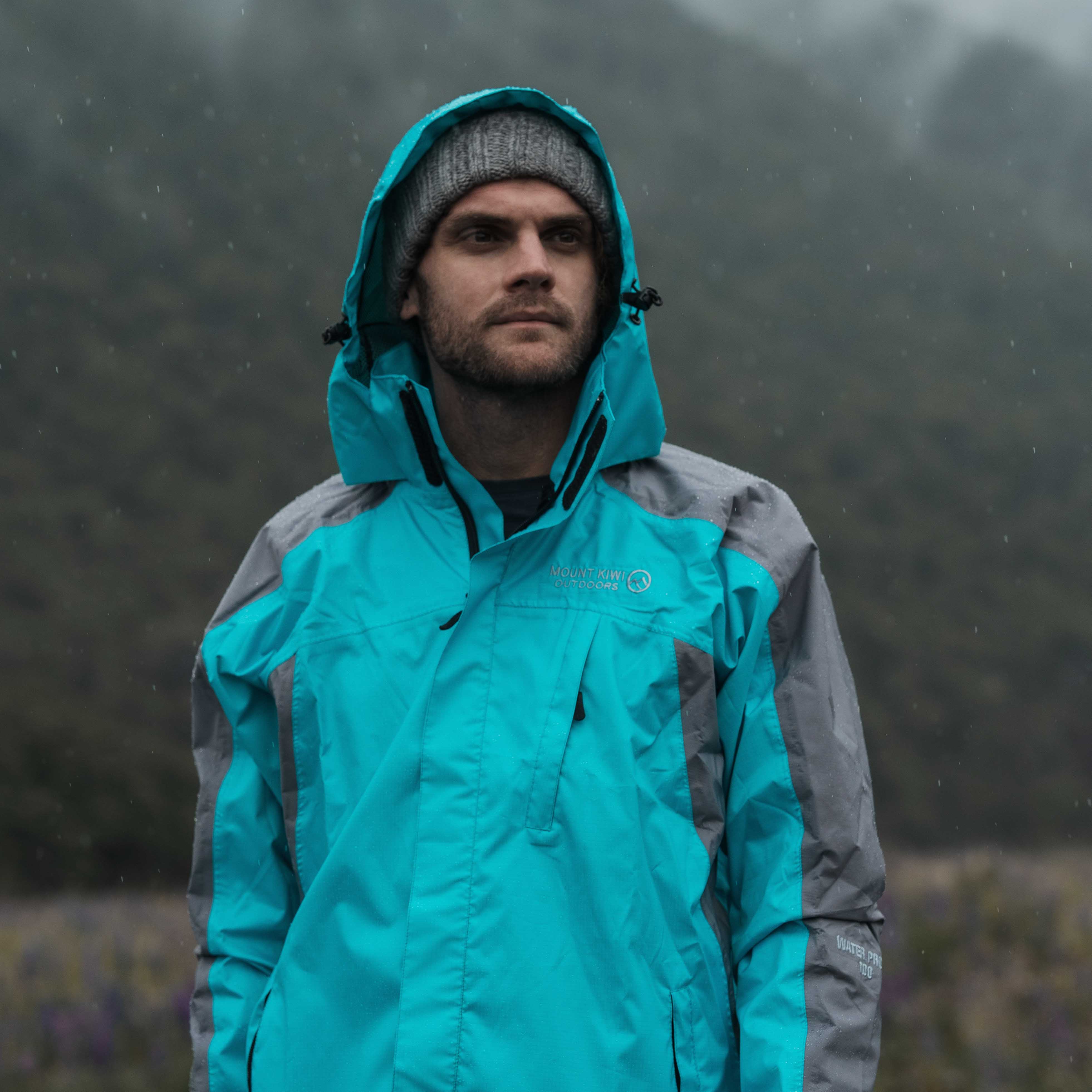 Ventura Waterproof Rain Jacket - Men Aqua - Image 4