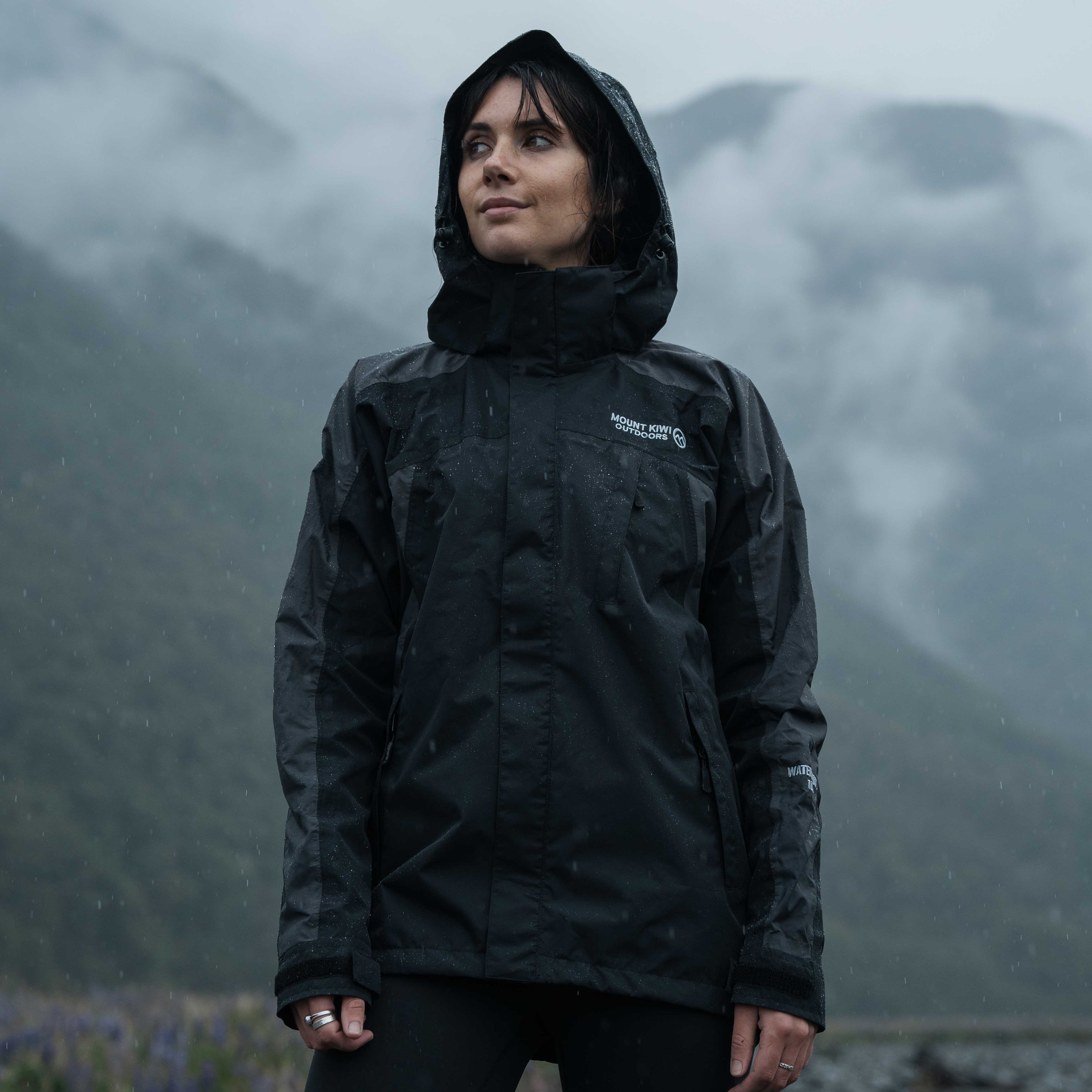 Ventura Waterproof Rain Jacket - Women Black Grey - Image 3