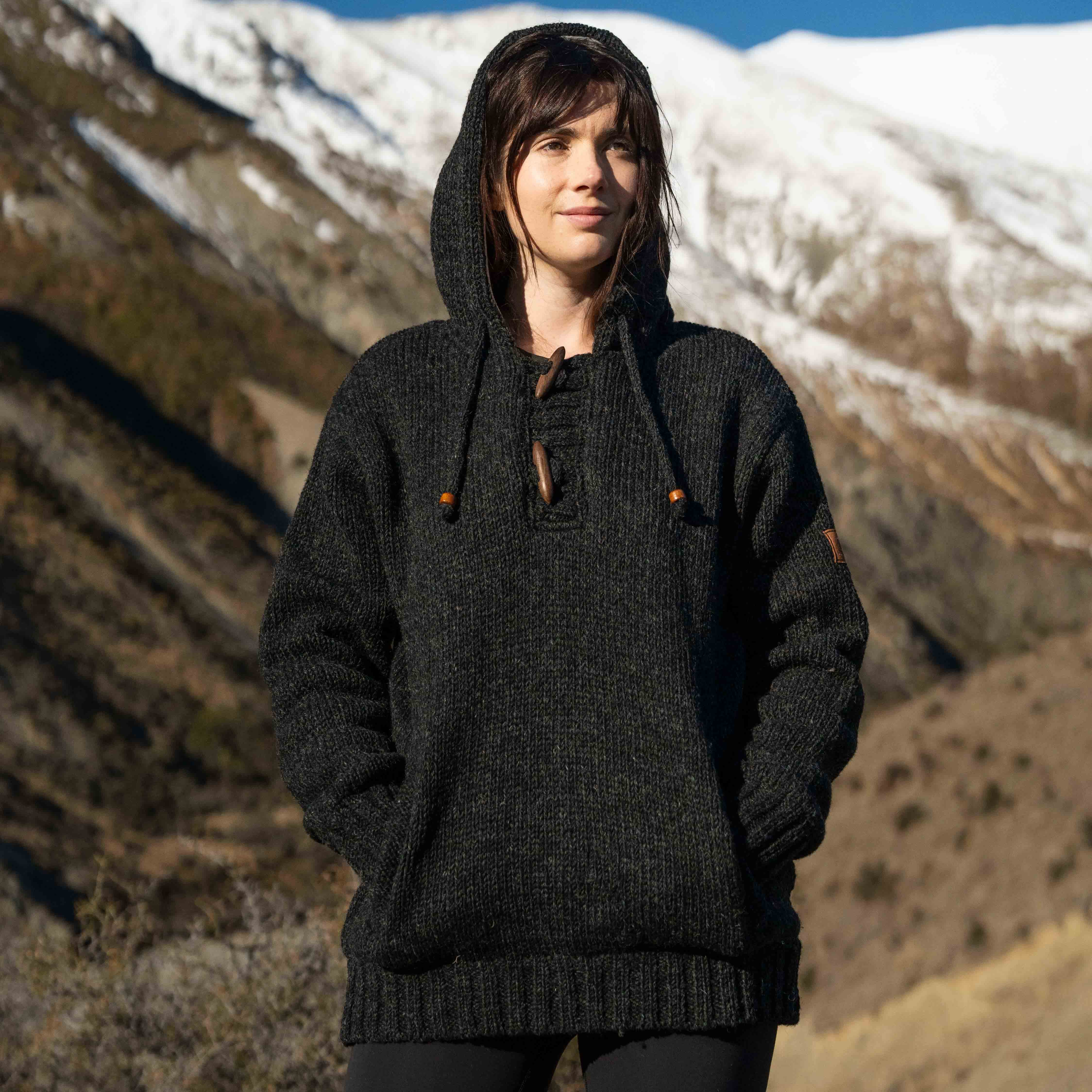 Women's Coastal NZ Wool Jersey - Charcoal - Image 5
