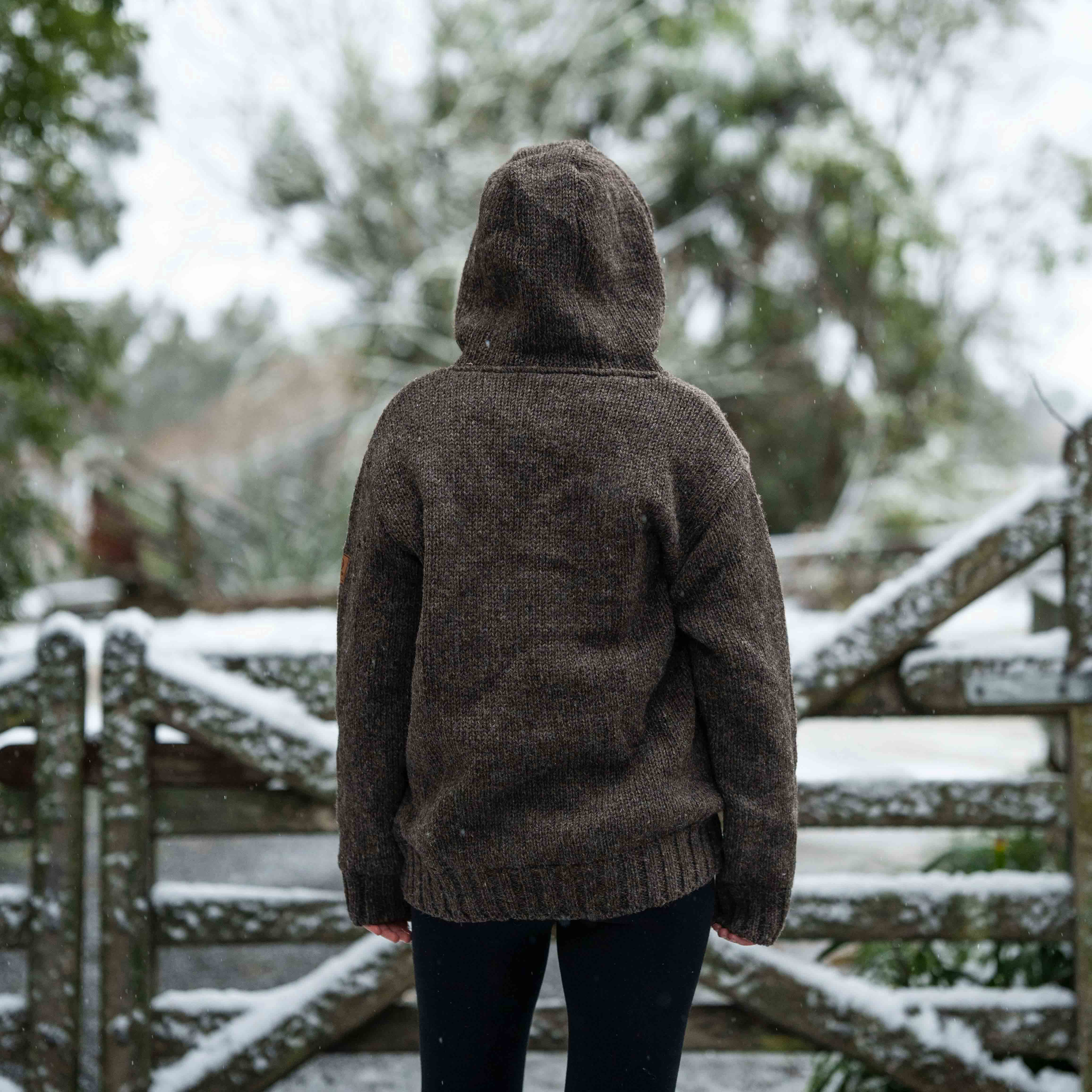 Women's Coastal NZ Wool Jersey - Dark Natural Brown - Image 5
