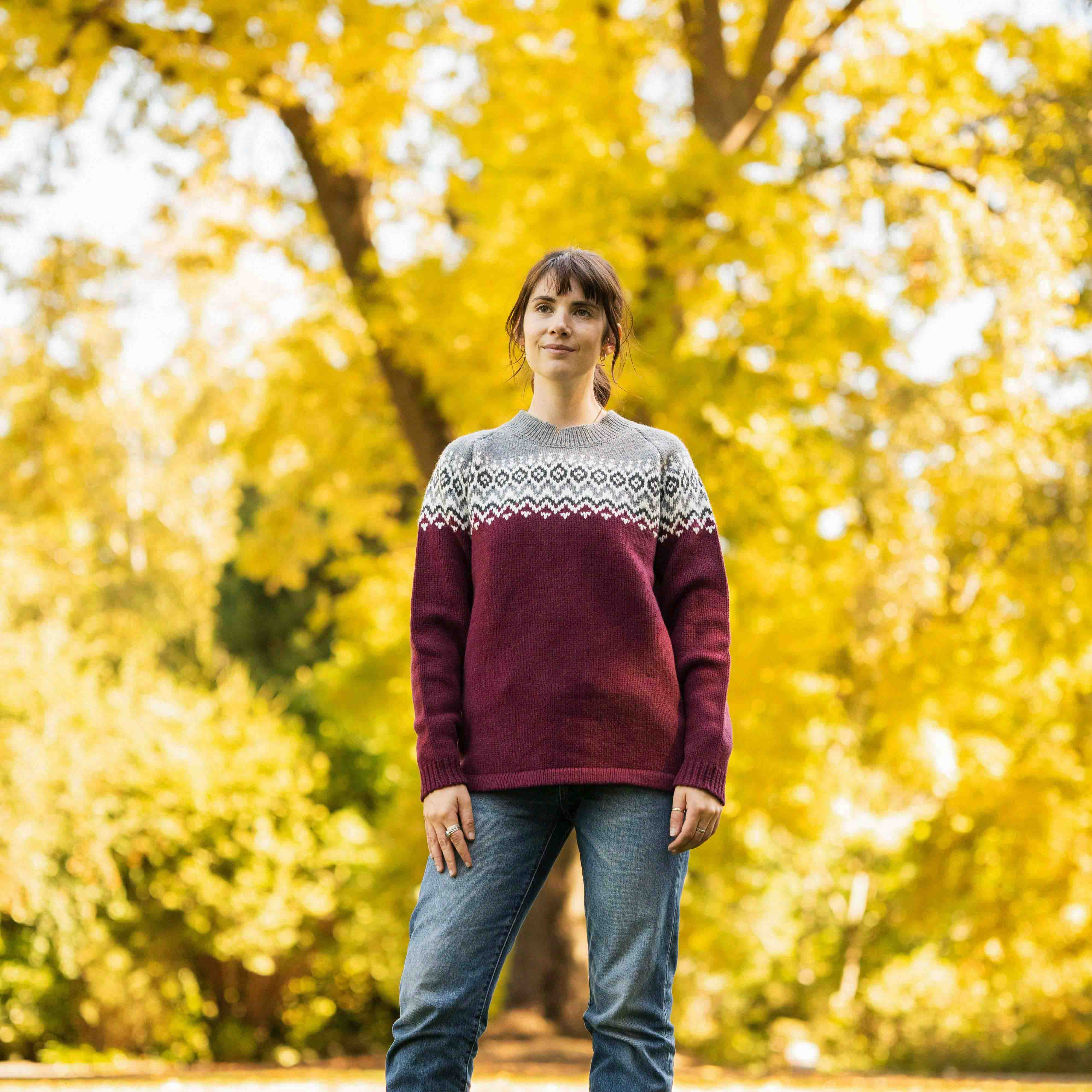 Womens Nordic Lambswool Jersey - Mulberry - Image 3