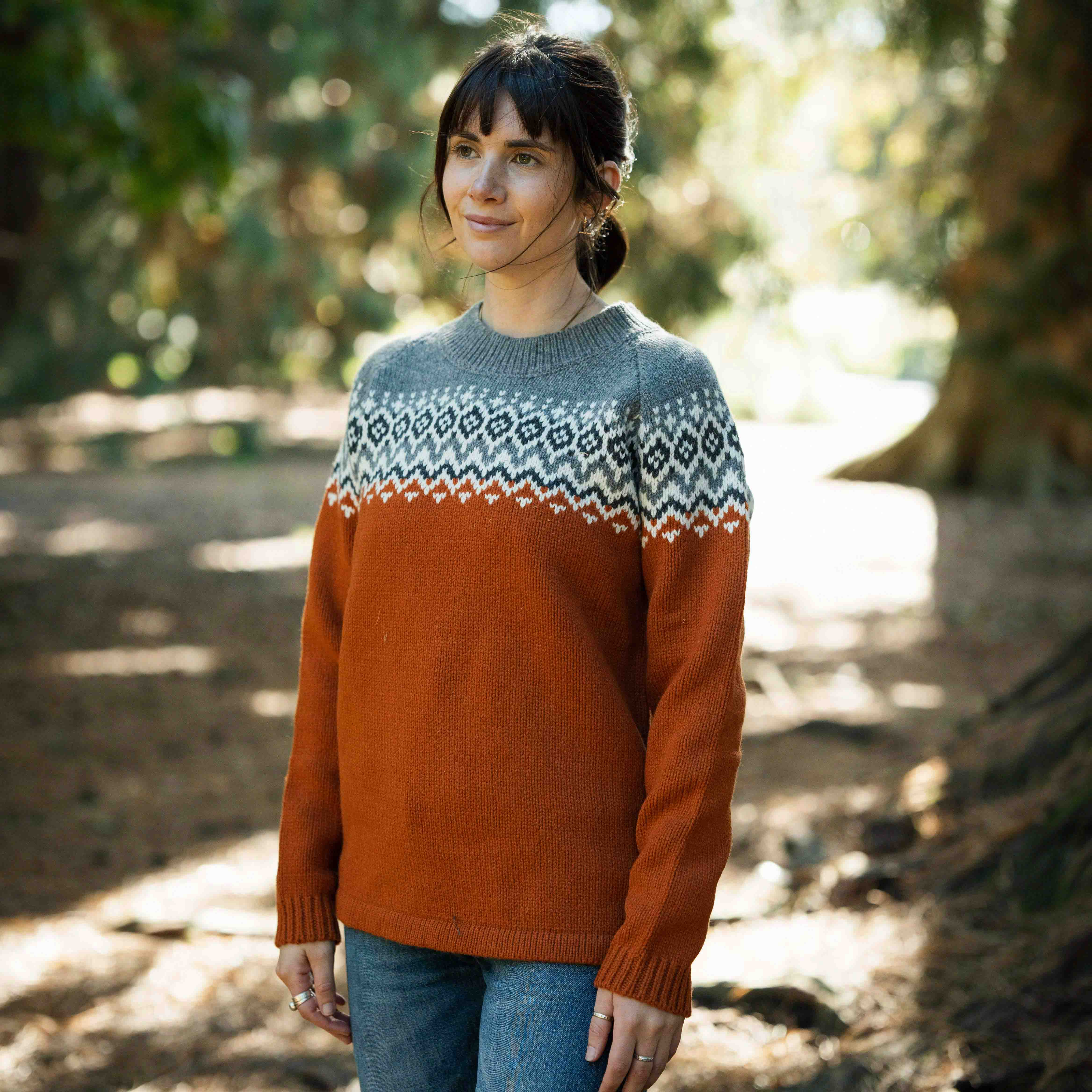 Womens Nordic Lambswool Jersey - Rust - Image 3