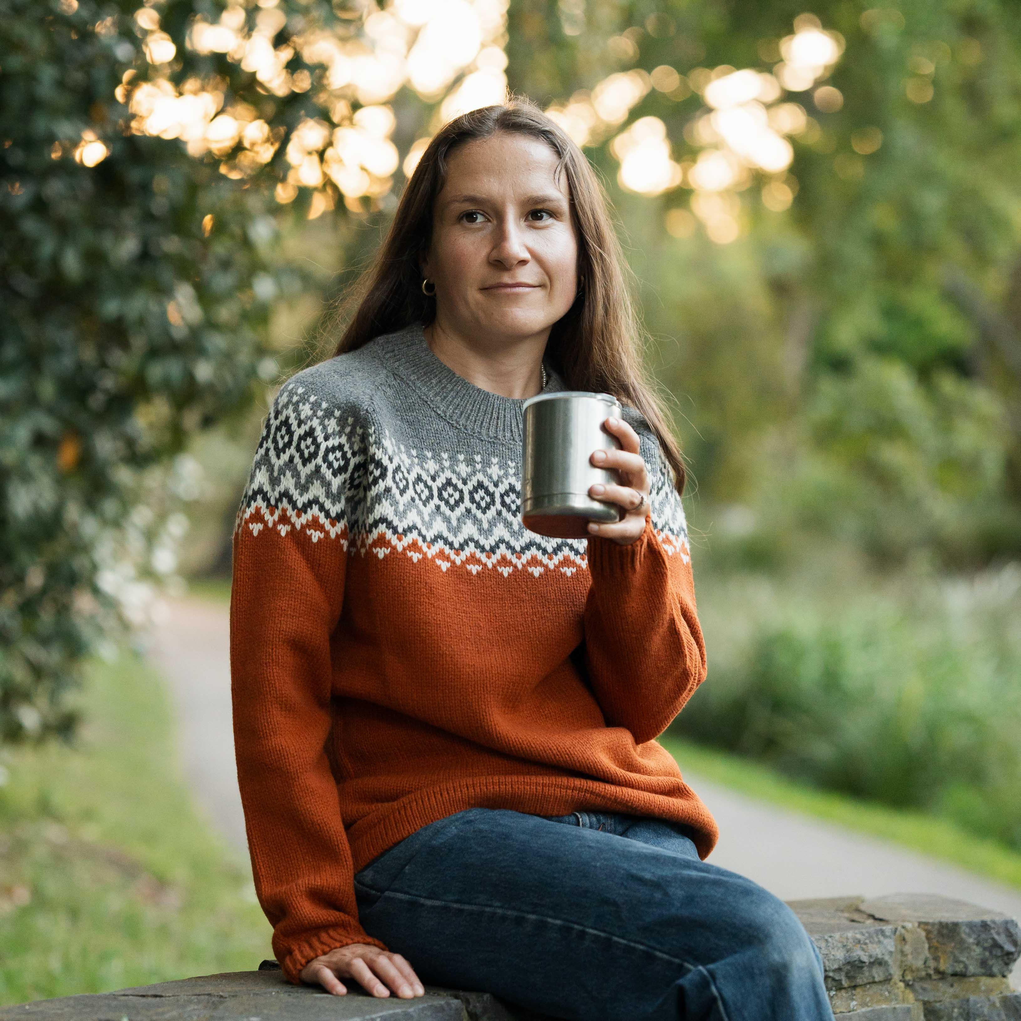 Womens Nordic Lambswool Jersey - Rust - Image 4