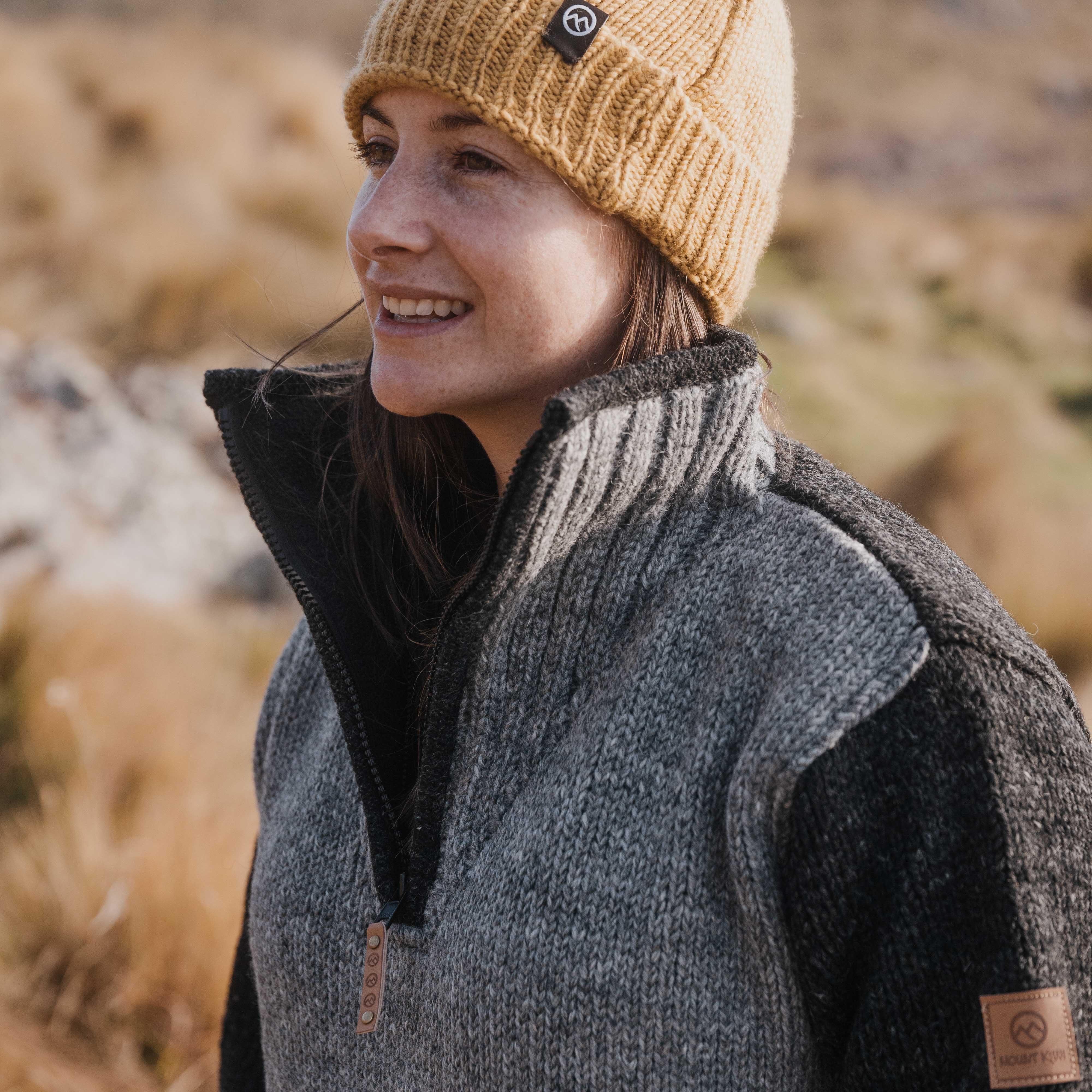 Womens Station Half Zip NZ Wool Jersey - Charcoal Grey - Image 5