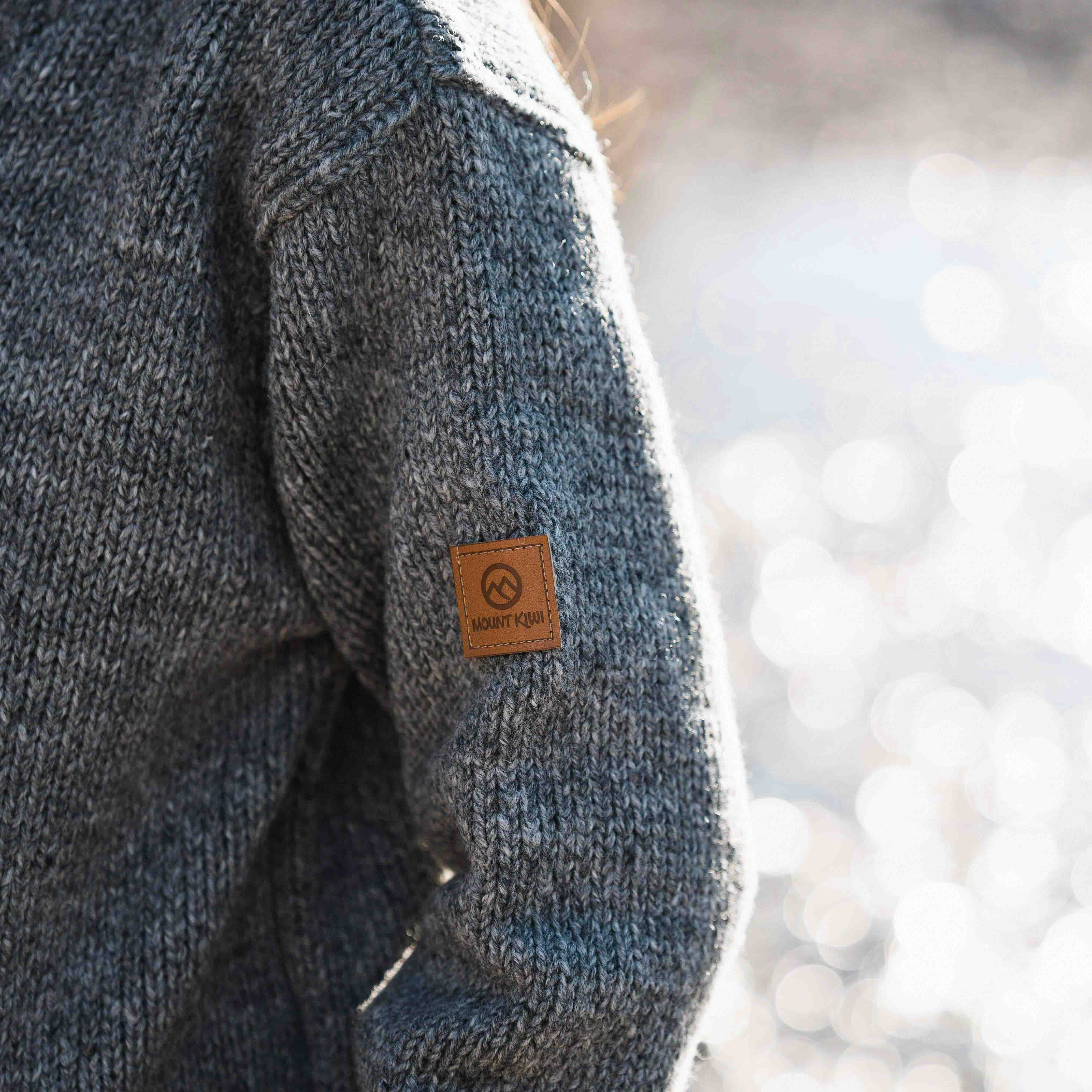 Womens Station Half Zip NZ Wool Jersey -Stone Grey - Image 4