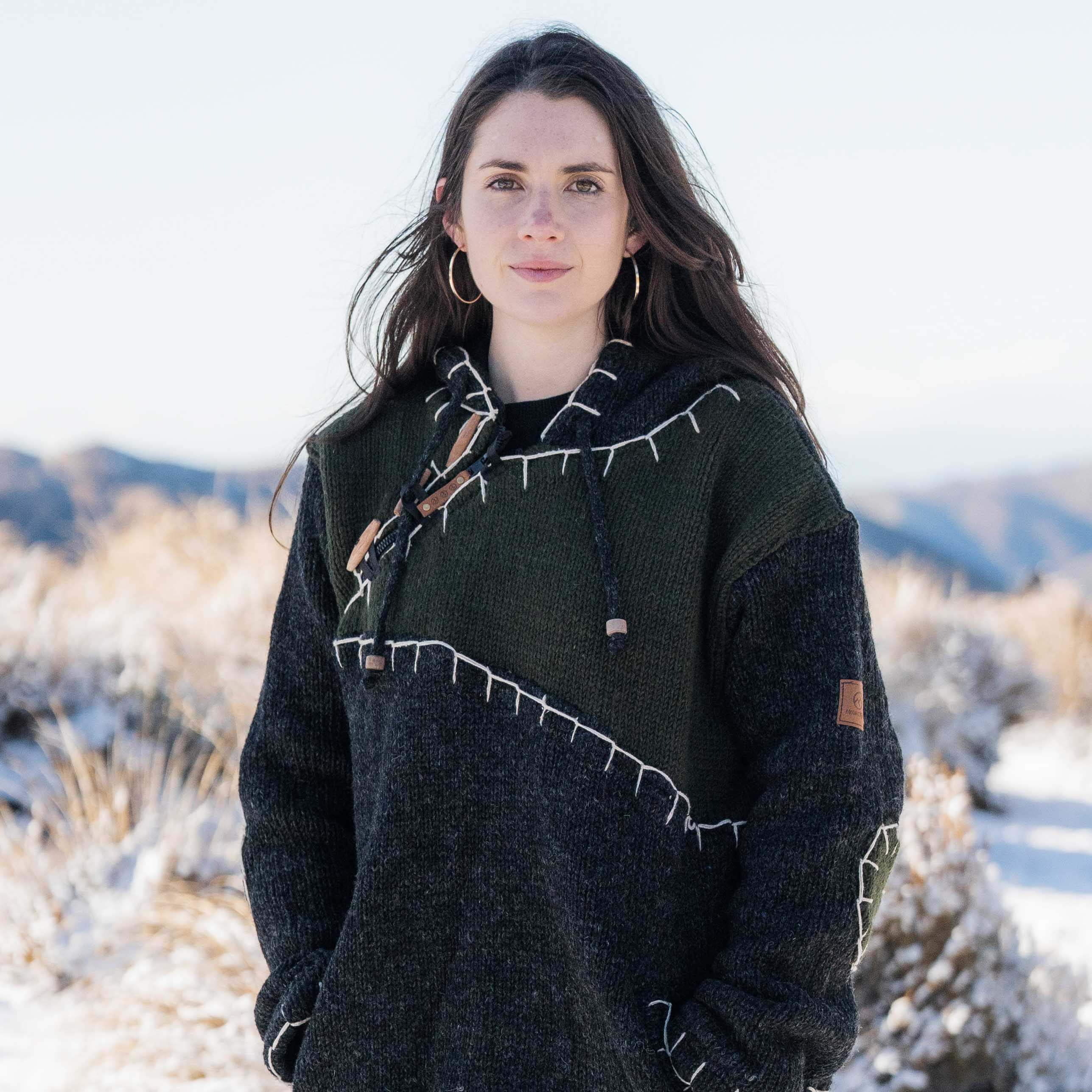Womens Woodville Stitch NZ Wool Jersey - Forest Green - Image 3
