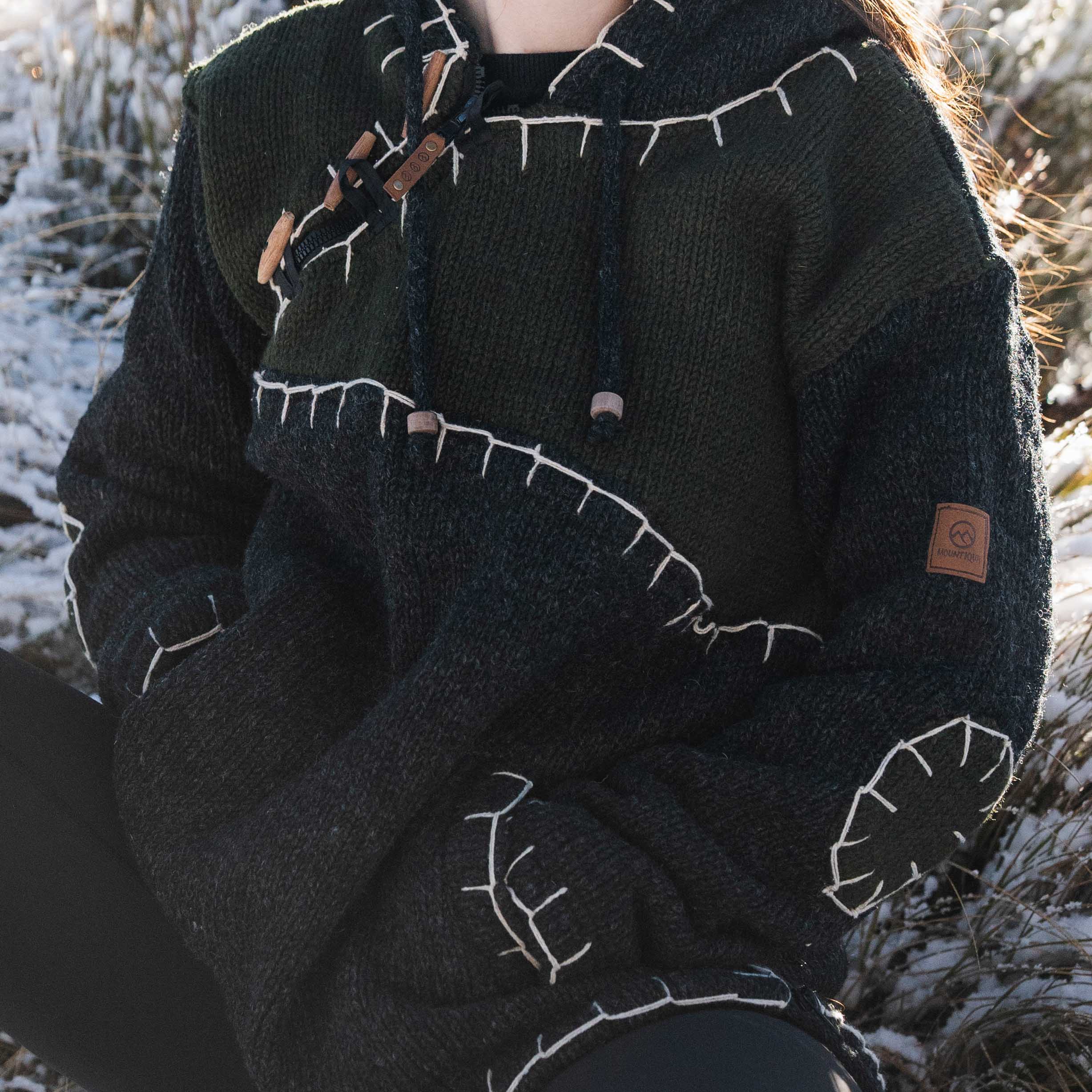 Womens Woodville Stitch NZ Wool Jersey - Forest Green - Image 4