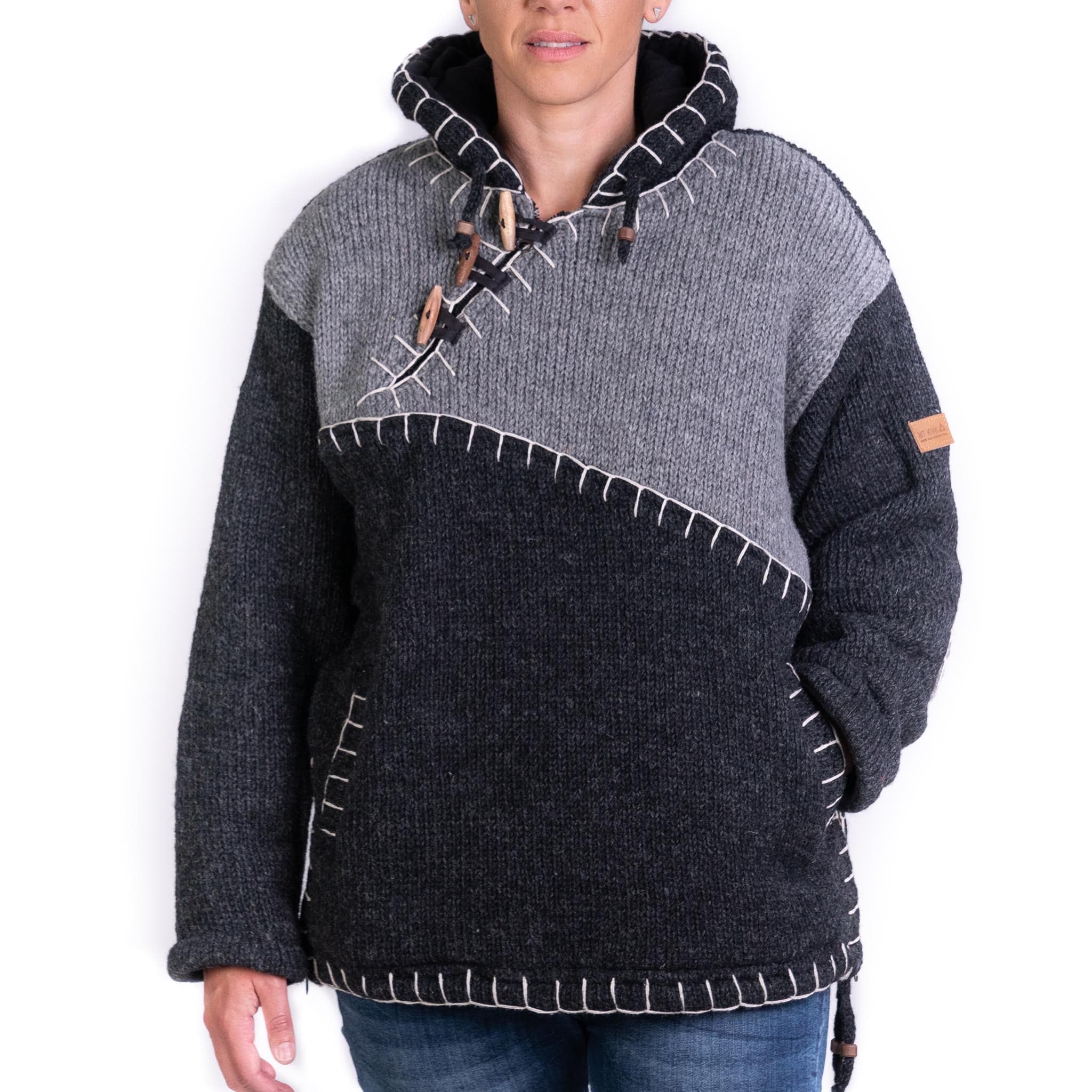 Womens Woodville Stitch NZ Wool Jersey - Grey - Image 3